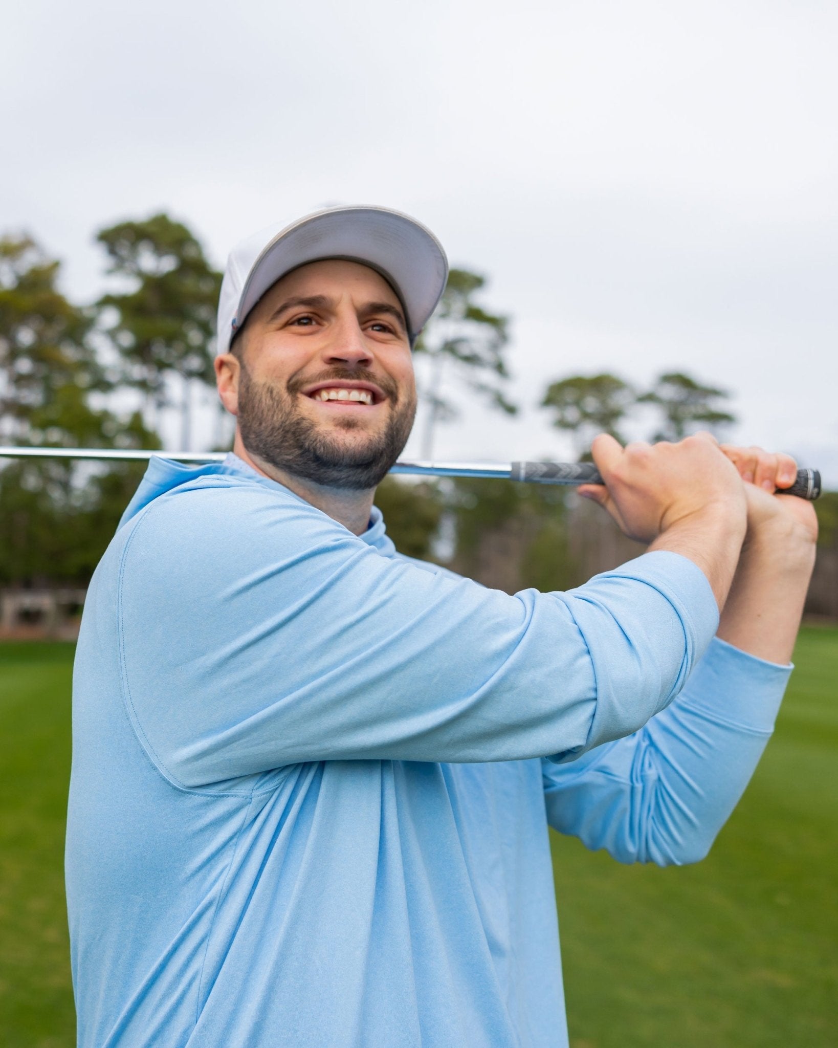 The Gimme Hoodie Sky Blue | Breezy Golf | Performance Golf Apparel
