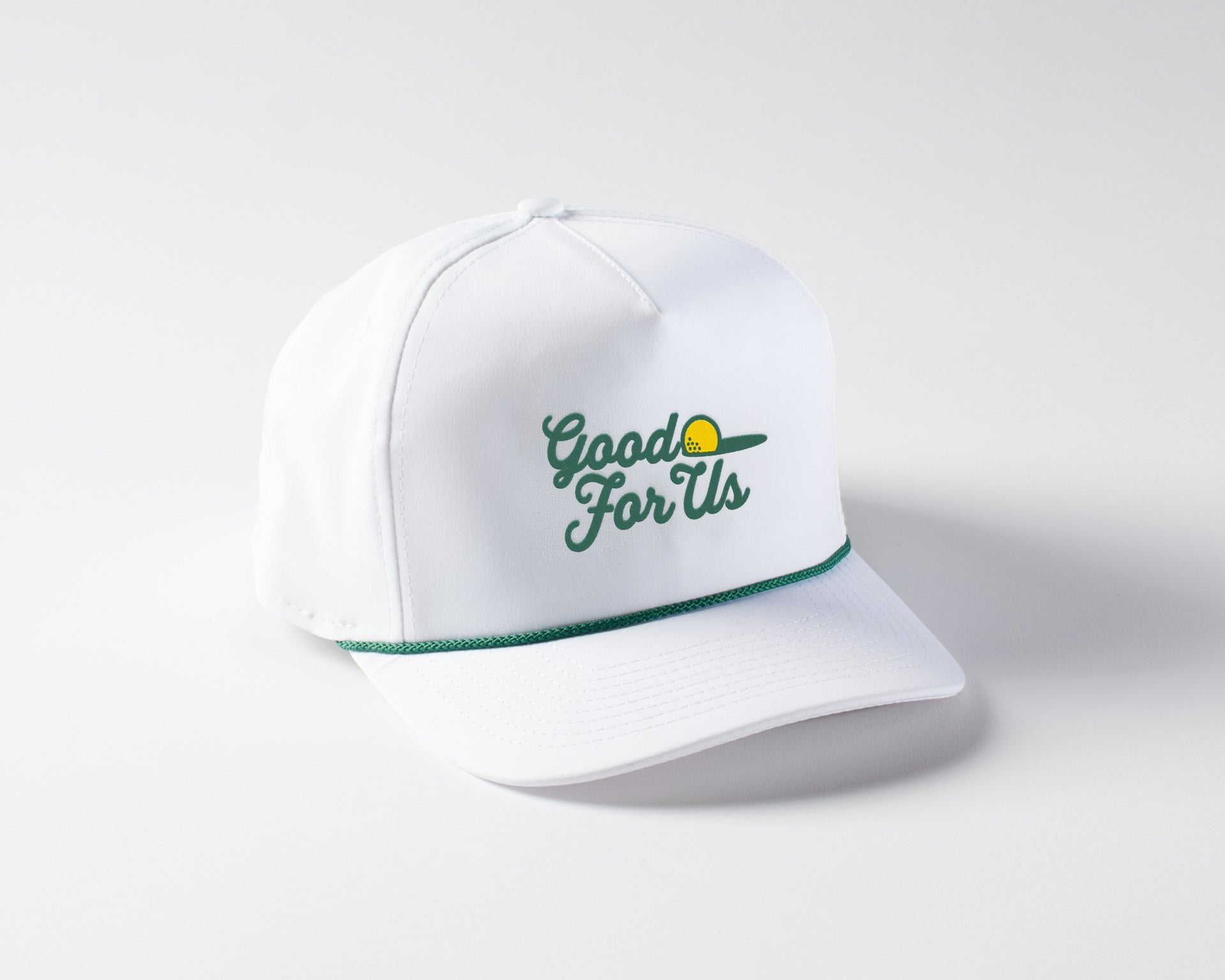 Good For Us White & Green Rope Hat | Breezy Golf | Performance Golf Apparel