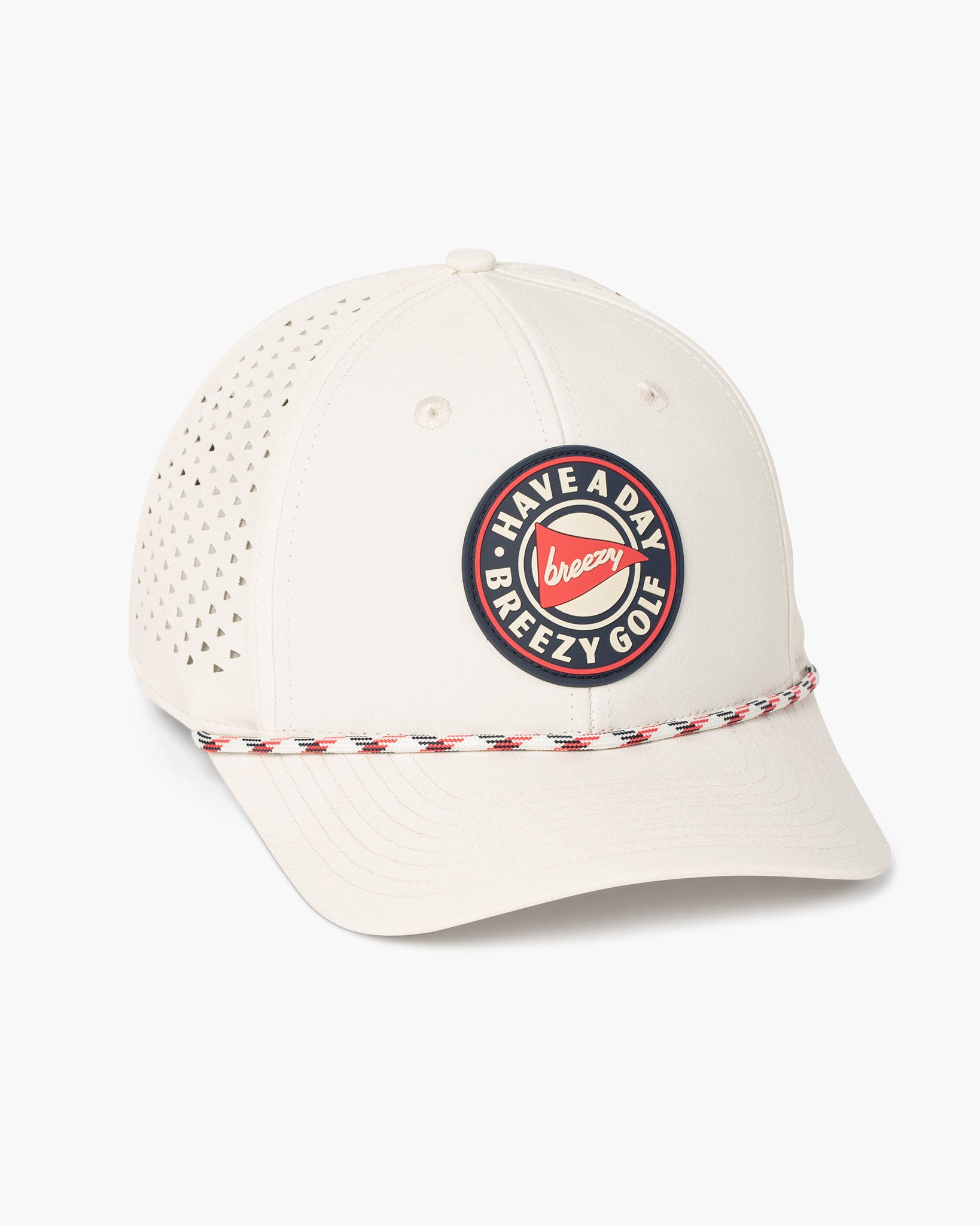 Perforated Performance Grey Patch Rope Hat | Breezy Golf | Performance Golf Apparel
