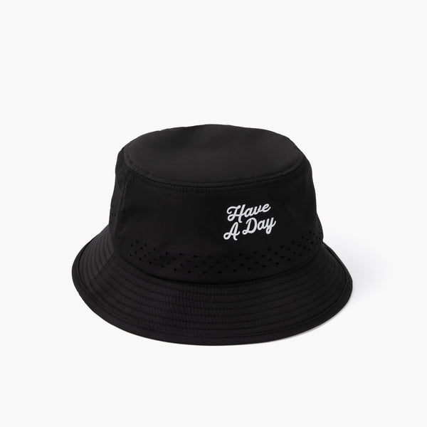New Have A Day Black Perforated Bucket Hat Drop – Limited Edition