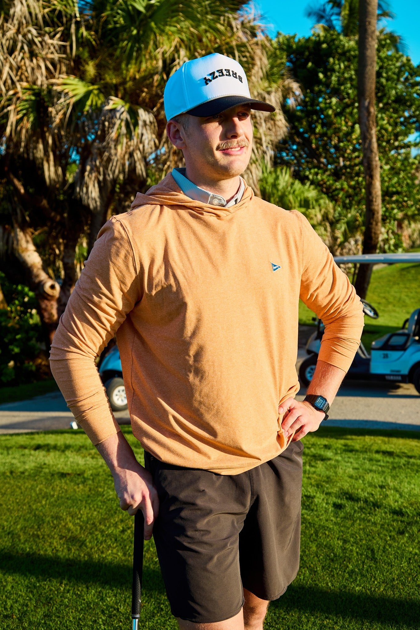 Flipped Breezy Rope Hat Black | Breezy Golf | Performance Golf Apparel