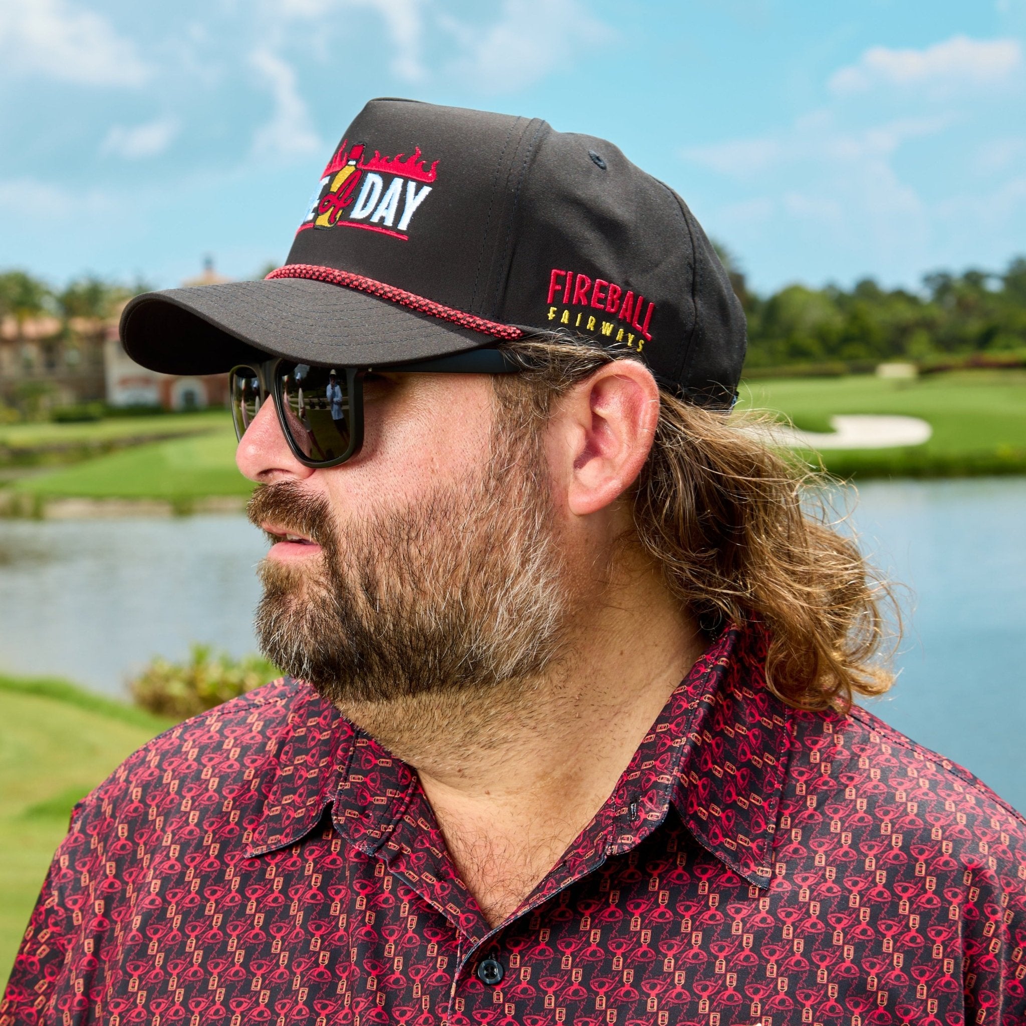 Fireball x Breezy Have A Fire Day Rope Hat Black | Breezy Golf | Performance Golf Apparel