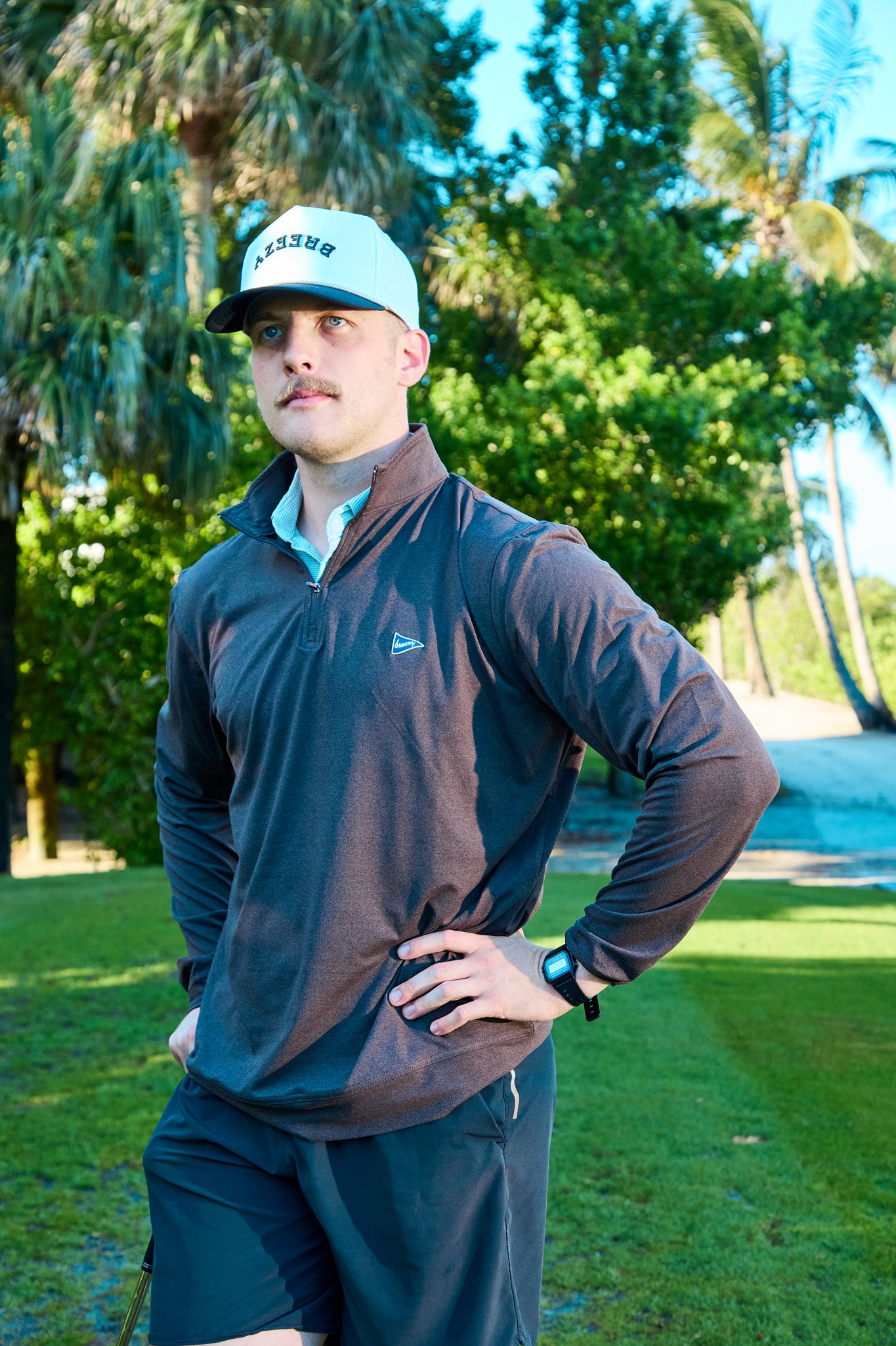 Flipped Breezy Rope Hat Navy | Breezy Golf | Performance Golf Apparel