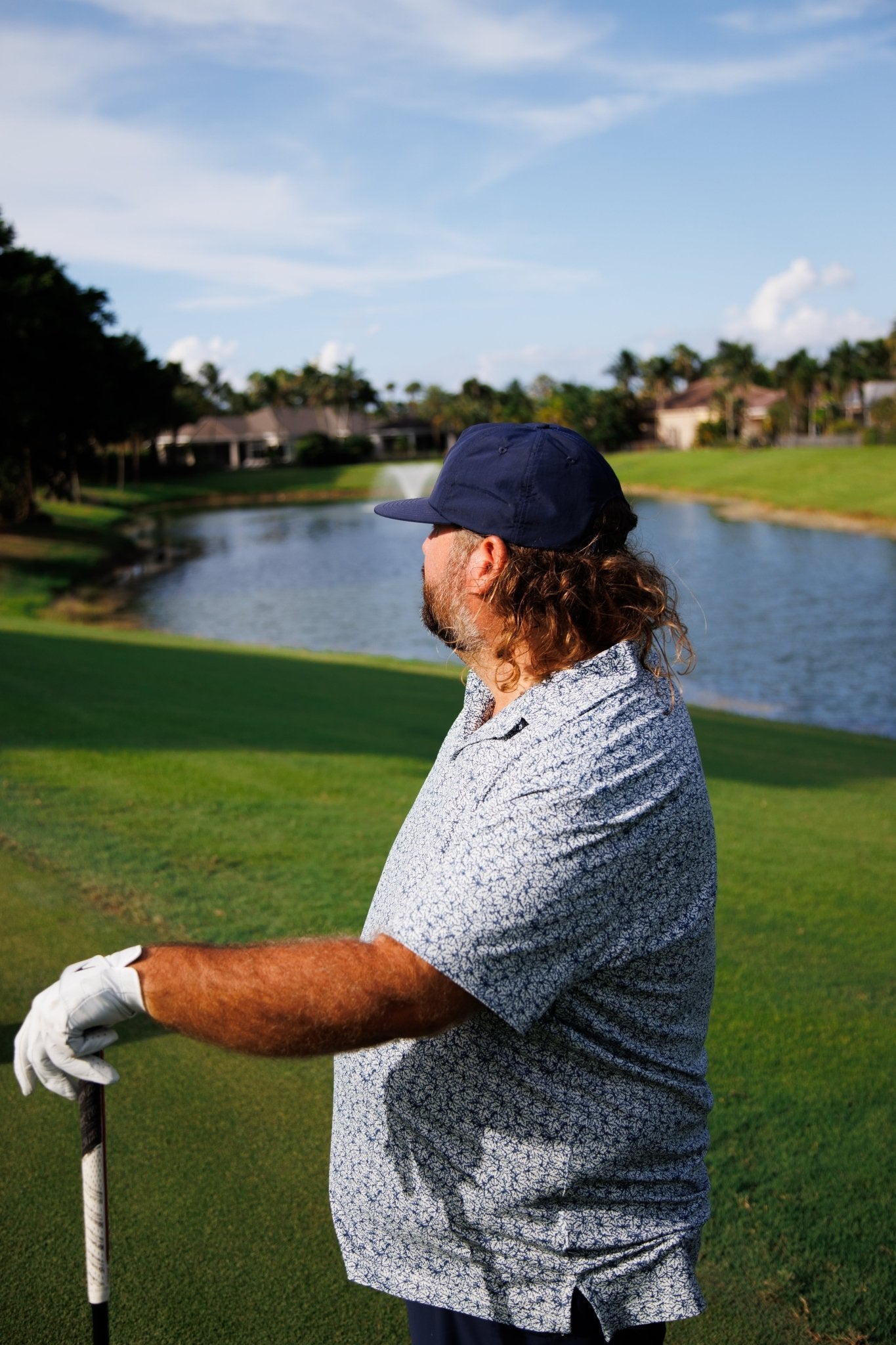 The Raking Leaves Navy Polo | Breezy Golf | Performance Golf Apparel