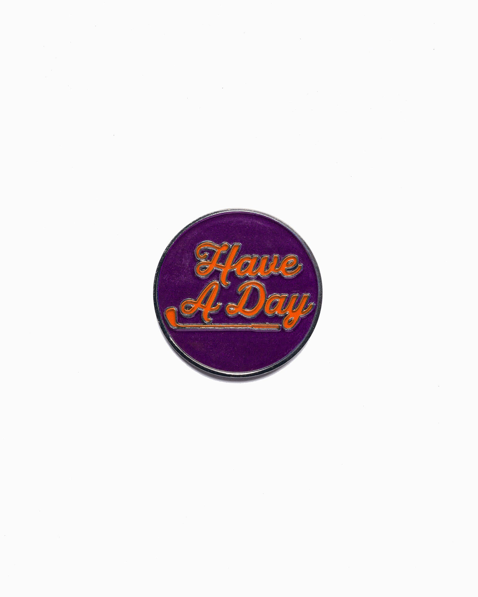 Have a Day Purple & Orange Ball Marker | Breezy Golf | Performance Golf Apparel