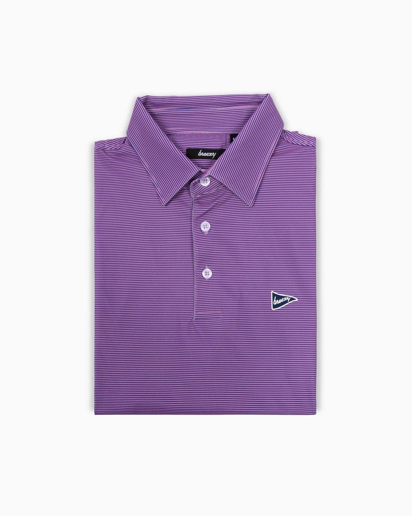 The Violet Stripe Polo | Breezy Golf | Performance Golf Apparel