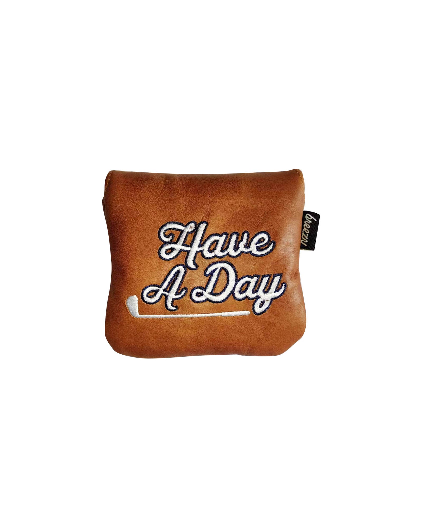 Have a Day Genuine Leather Mallet Putter Headcover | Breezy Golf | Performance Golf Apparel