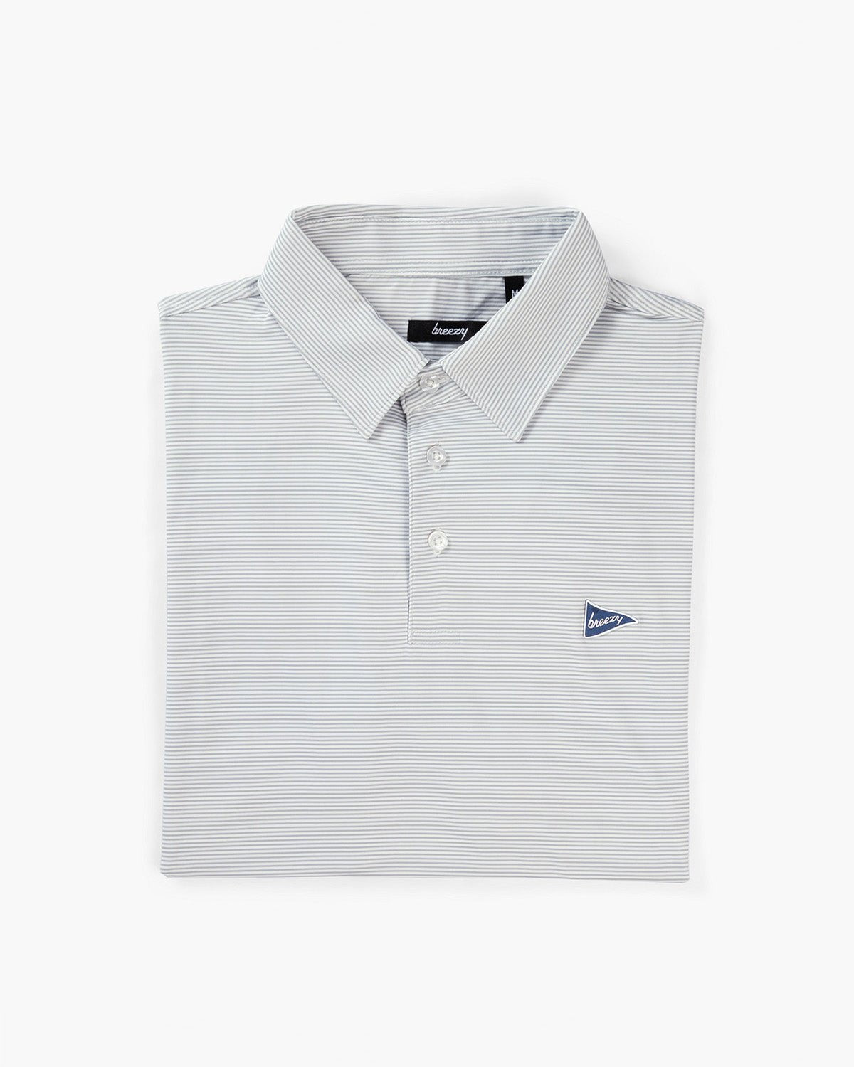 The Striped Grey & Dark Grey Polo | Breezy Golf | Performance Golf Apparel