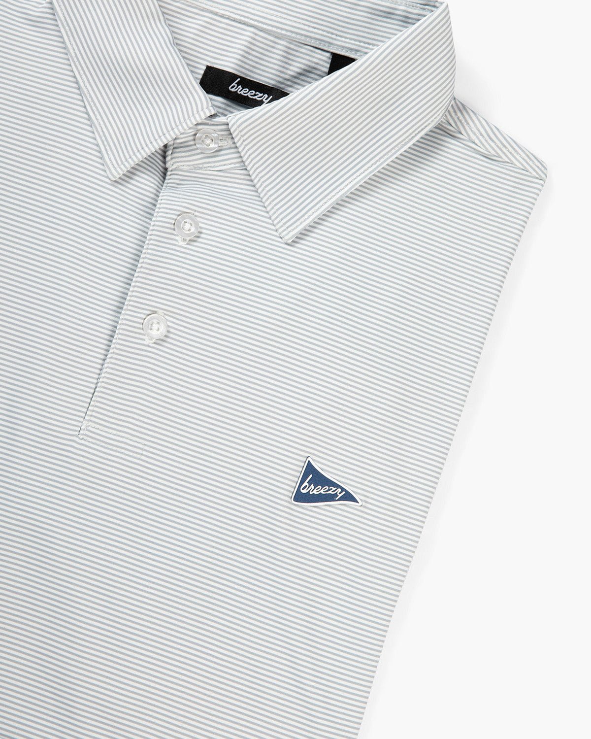The Striped Grey & Dark Grey Polo | Breezy Golf | Performance Golf Apparel