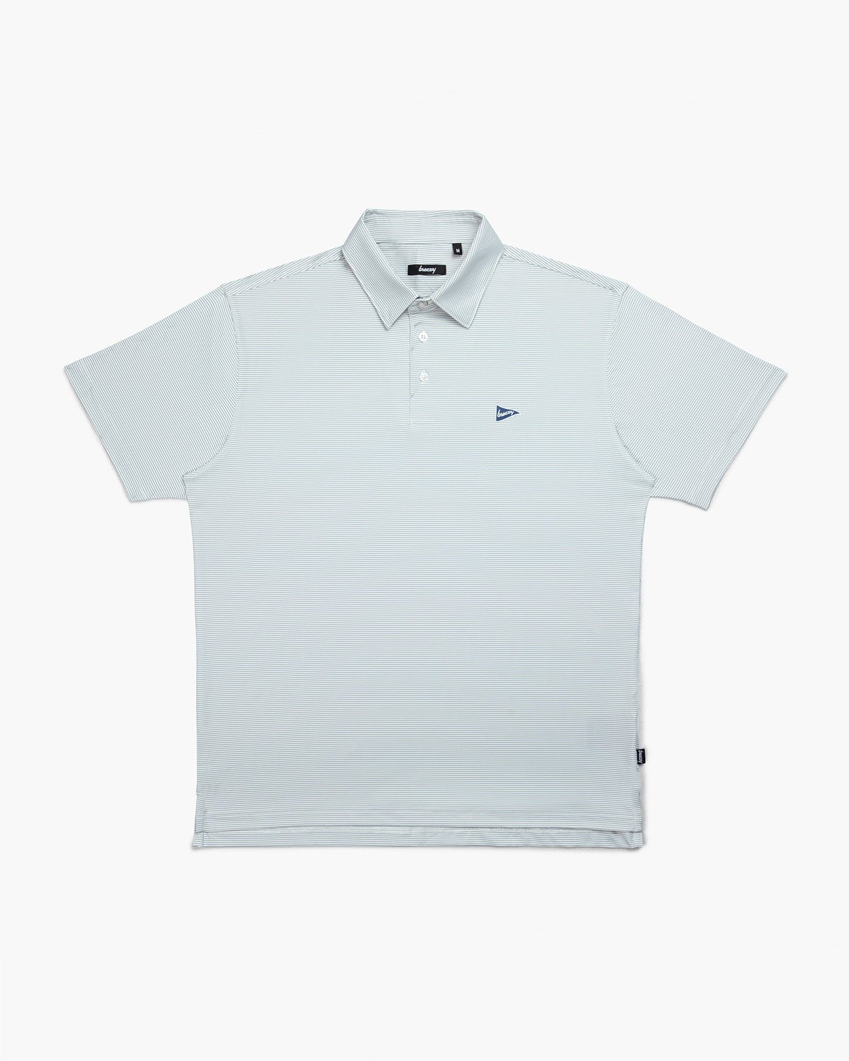 The Striped Grey & Dark Grey Polo | Breezy Golf | Performance Golf Apparel