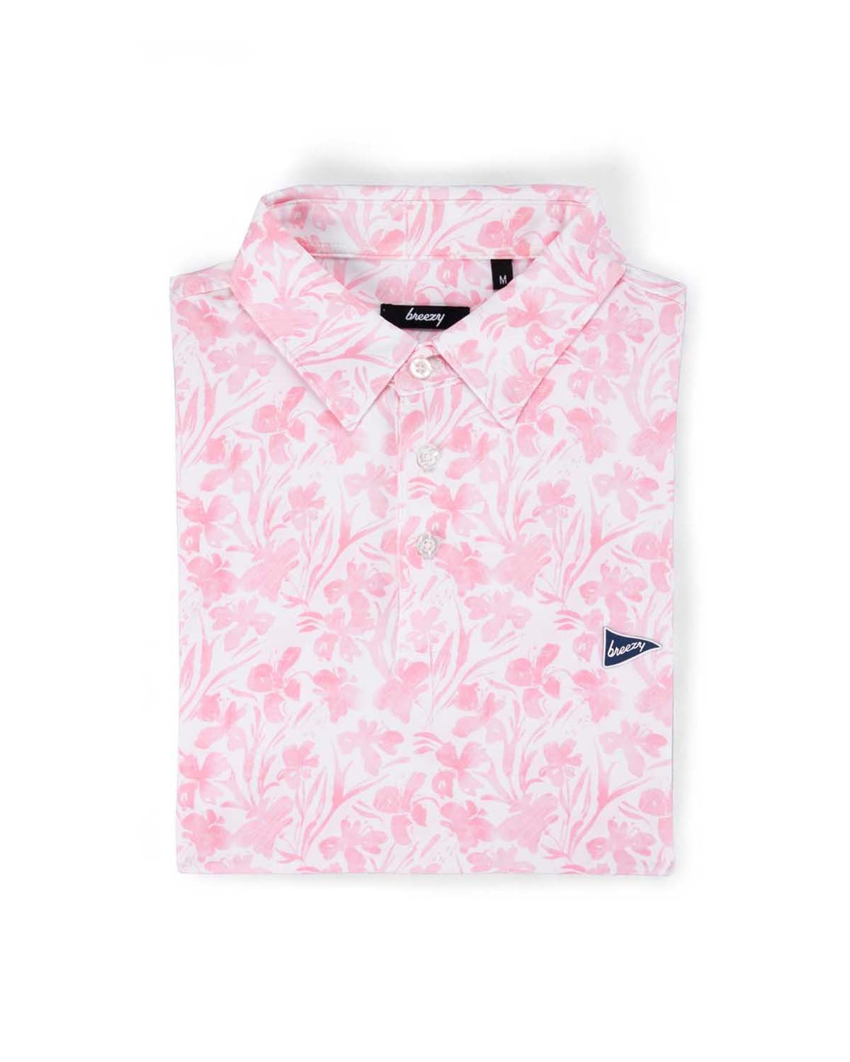The Watercolor Flowers Polo | Breezy Golf | Performance Golf Apparel