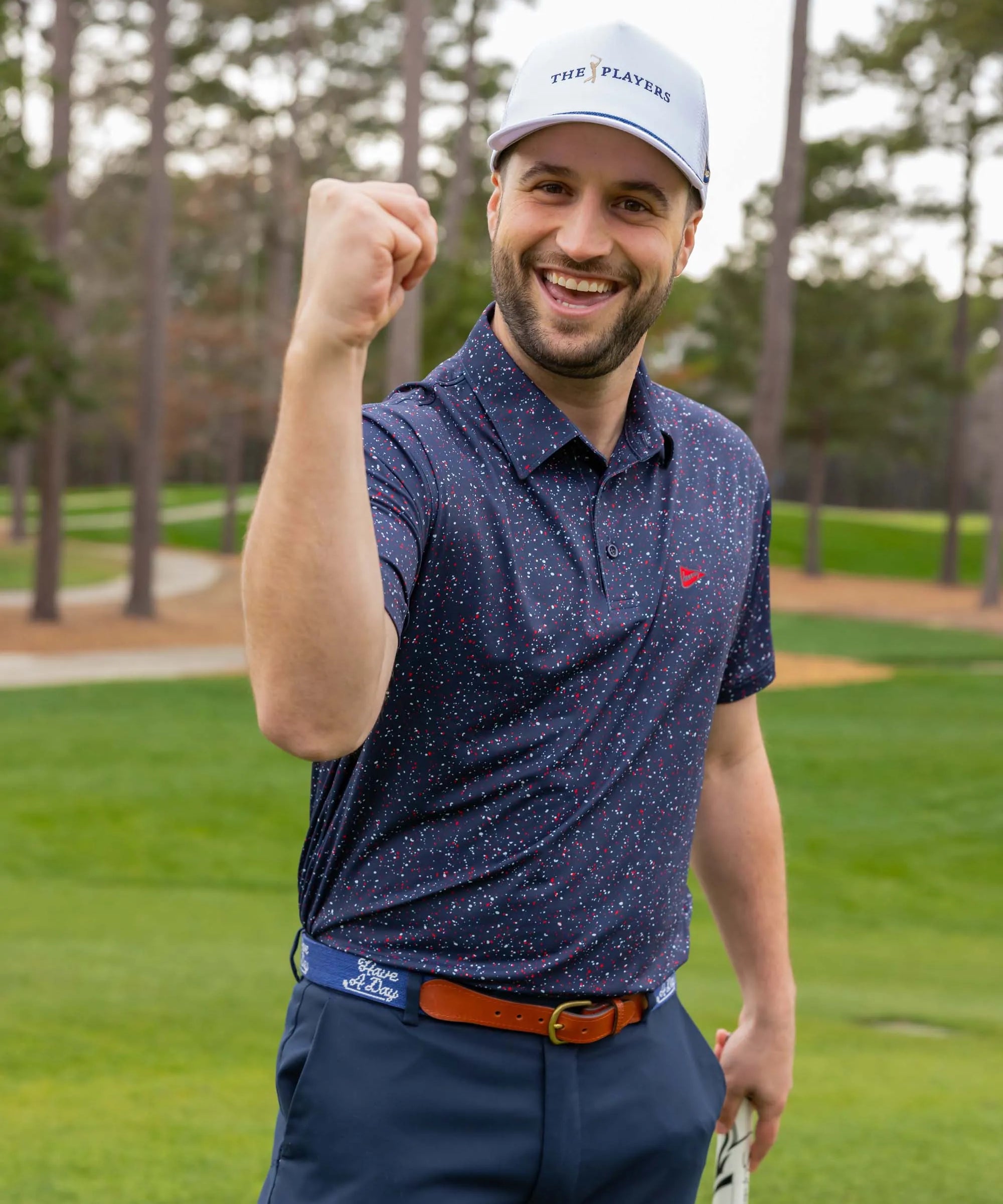 The USA Splatter Navy Polo - Breezy Golf