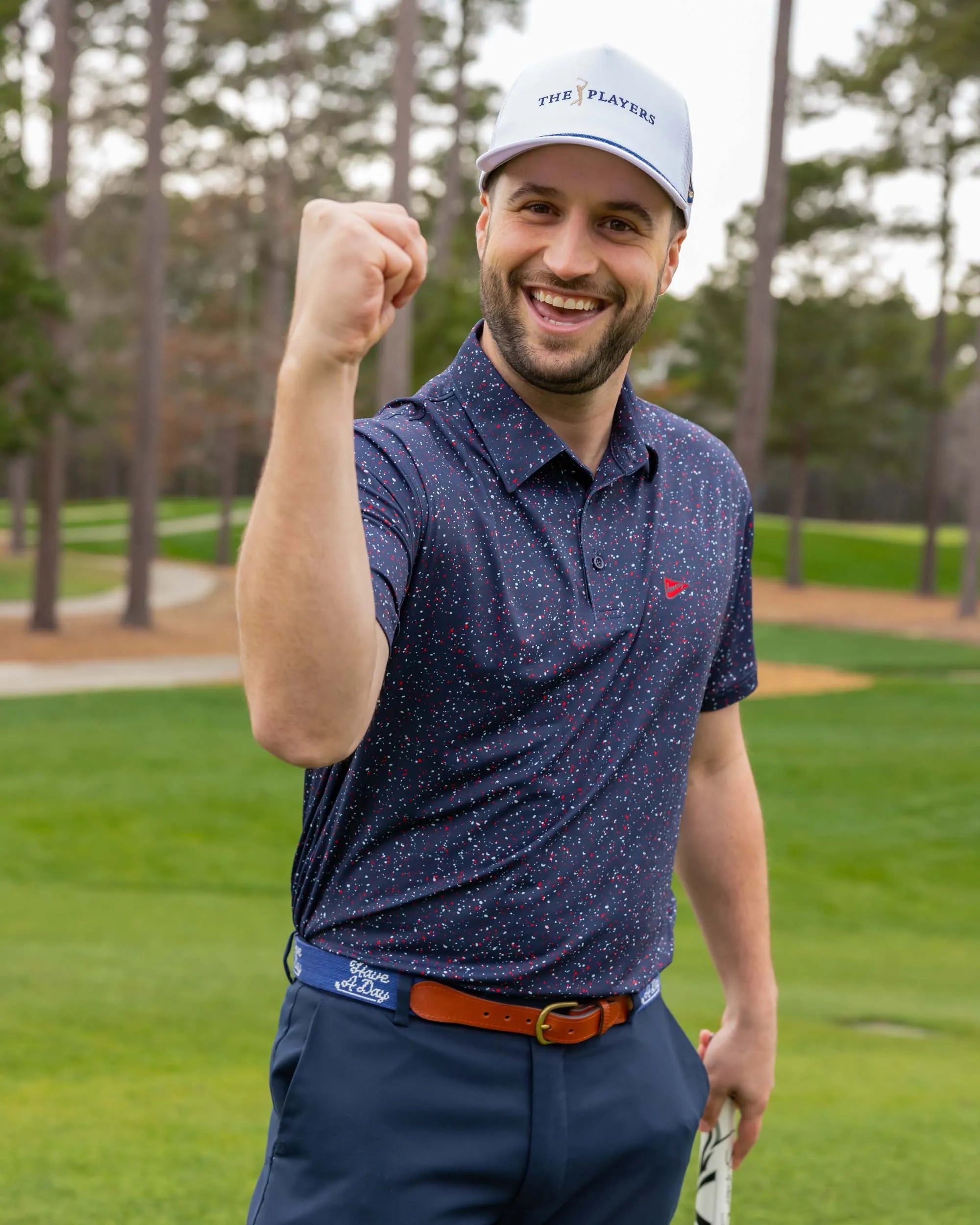 The USA Splatter Navy Polo - Breezy Golf