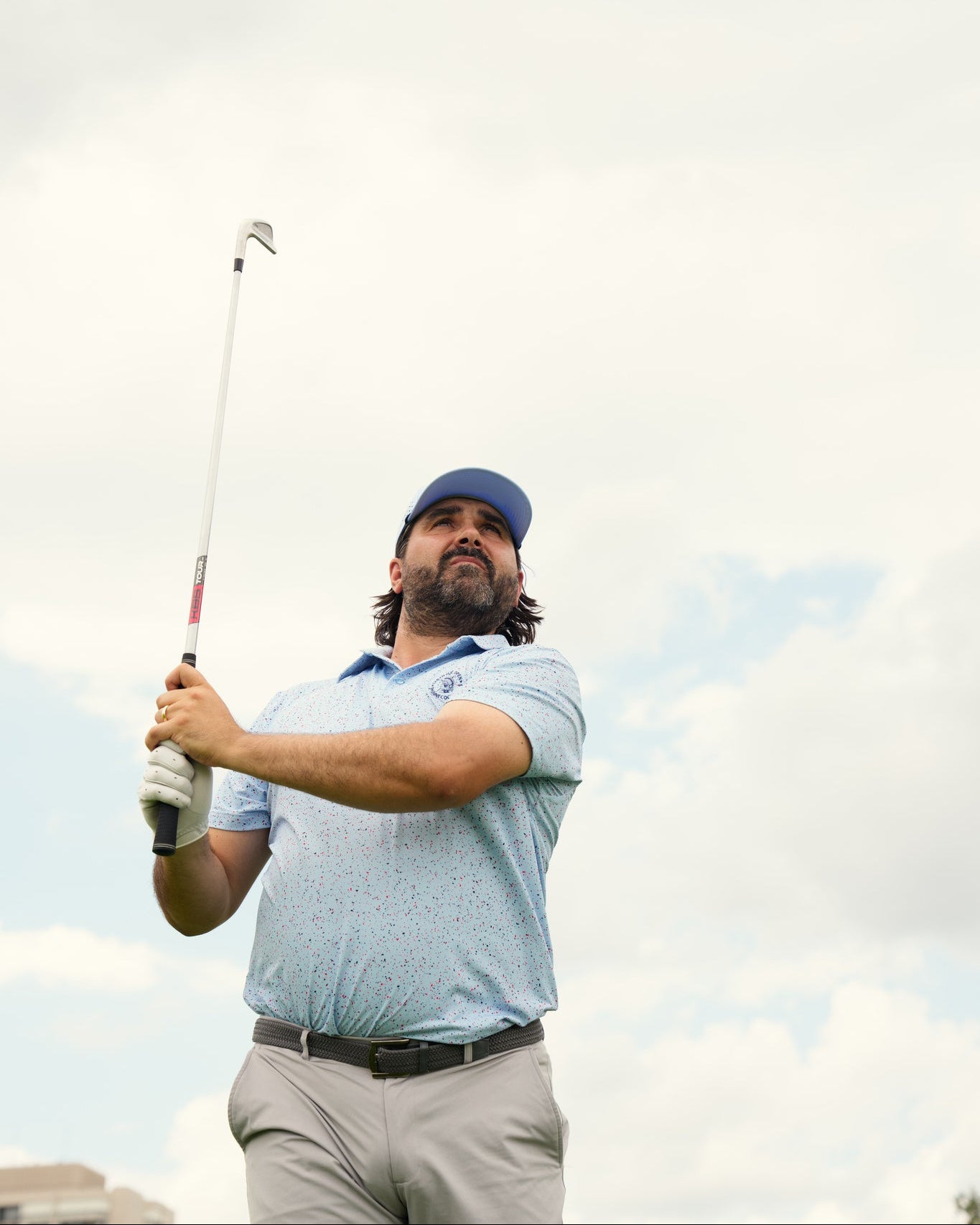 The U.S. Open Splatter Polo Light Blue - Breezy Golf