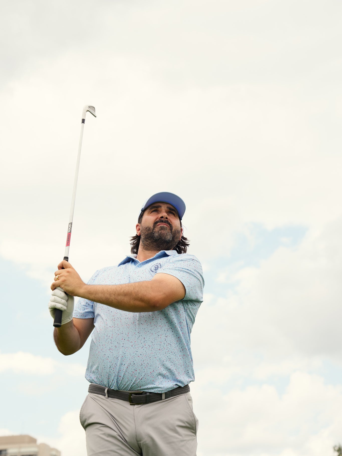 The U.S. Open Splatter Polo Light Blue | Breezy Golf | Performance Golf Apparel