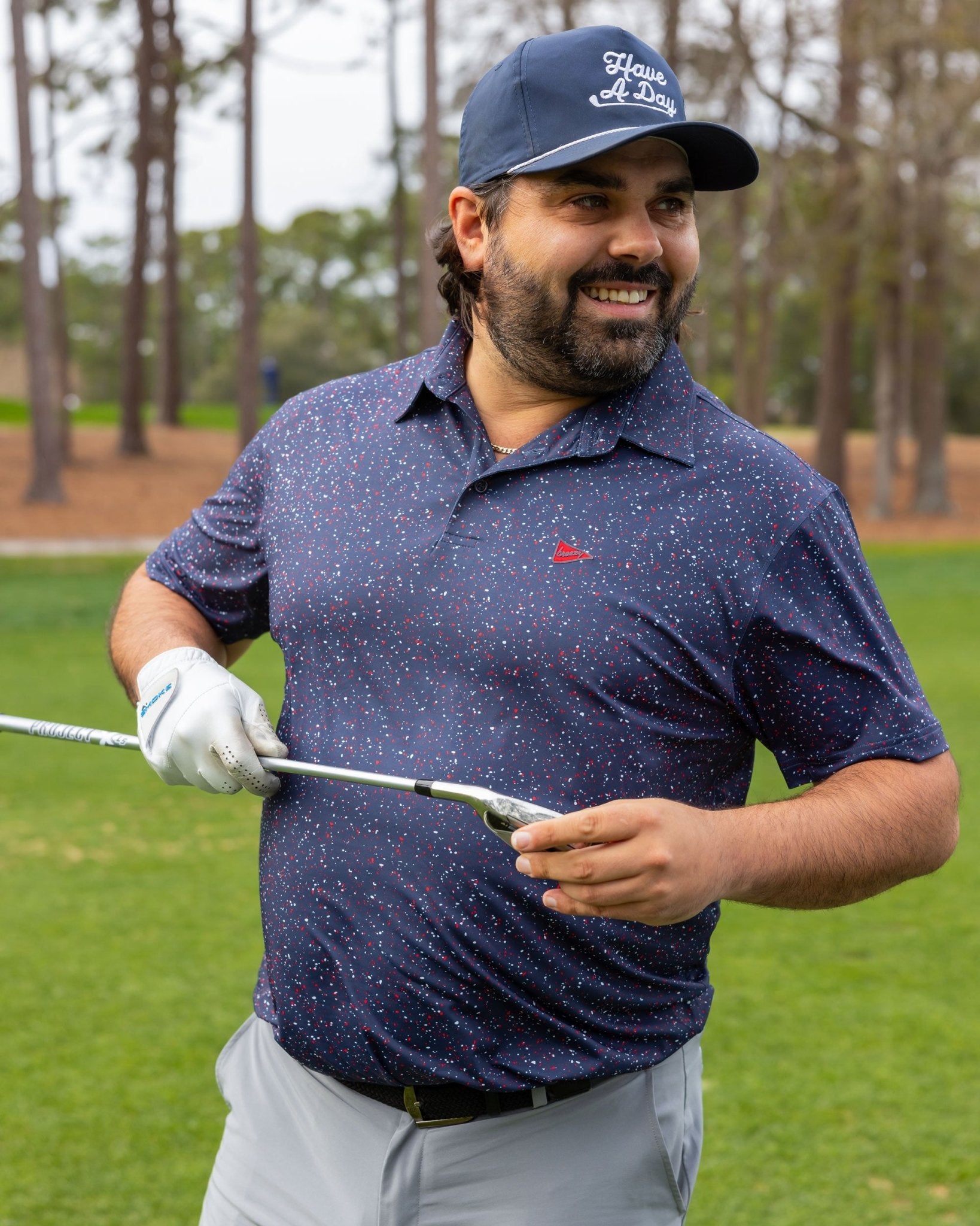 The USA Splatter Navy Polo - Breezy Golf