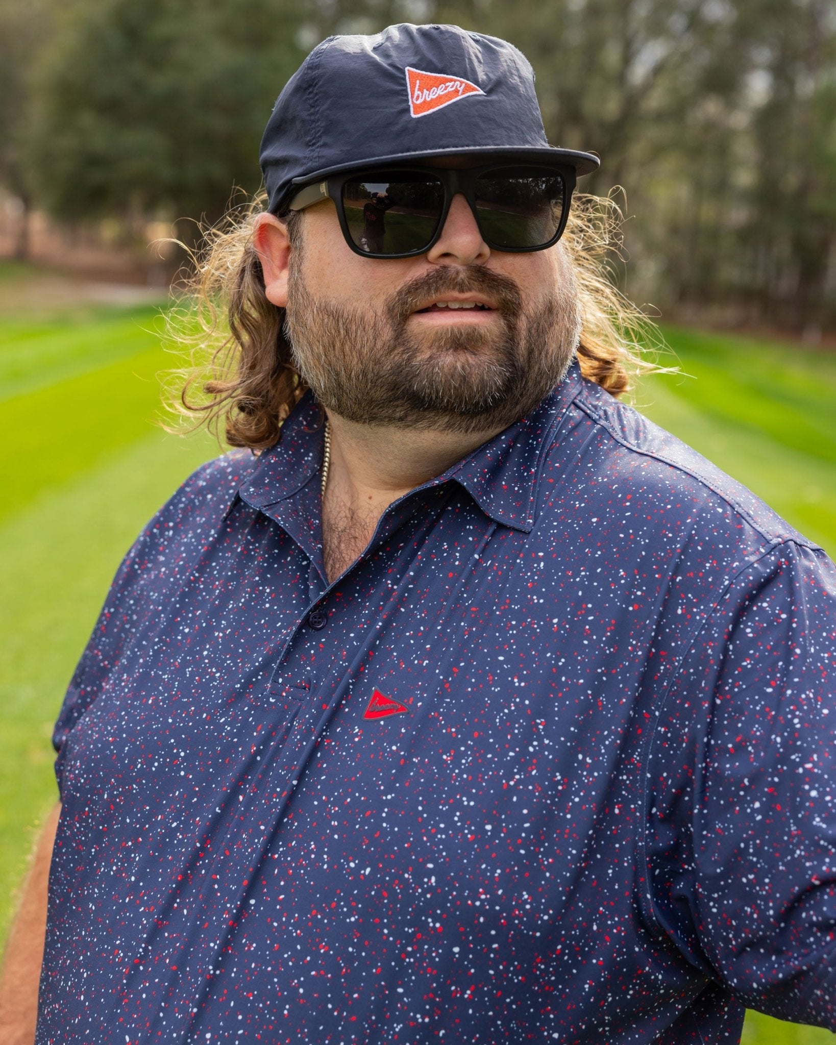 The USA Splatter Navy Polo - Breezy Golf