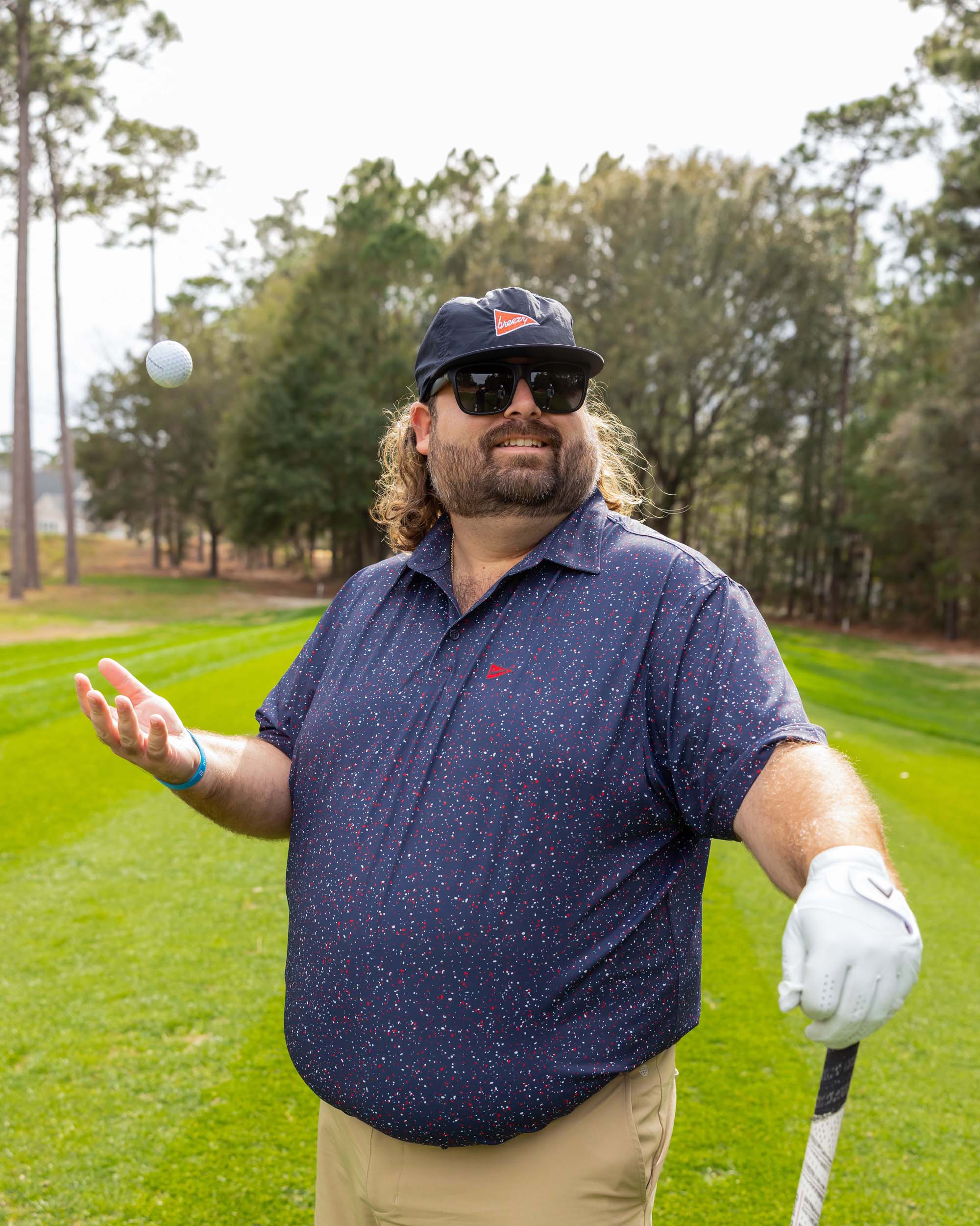 The USA Splatter Navy Polo | Breezy Golf | Performance Golf Apparel