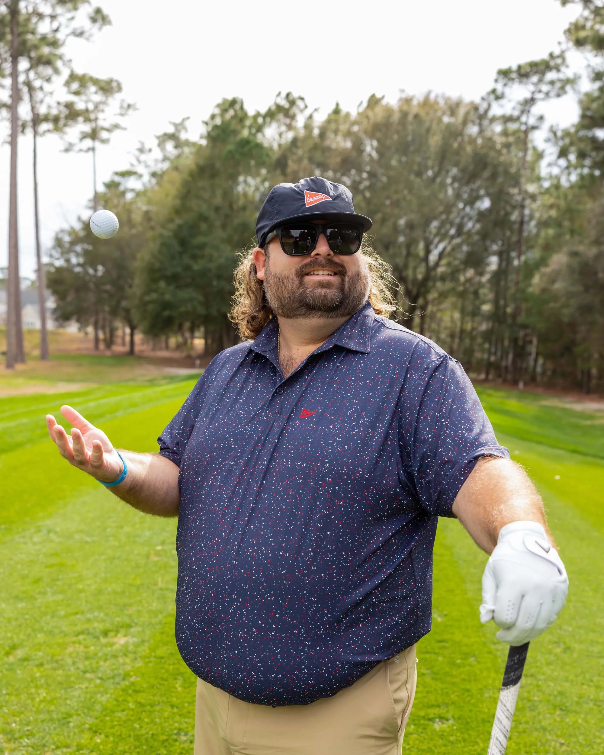 The USA Splatter Navy Polo - Breezy Golf