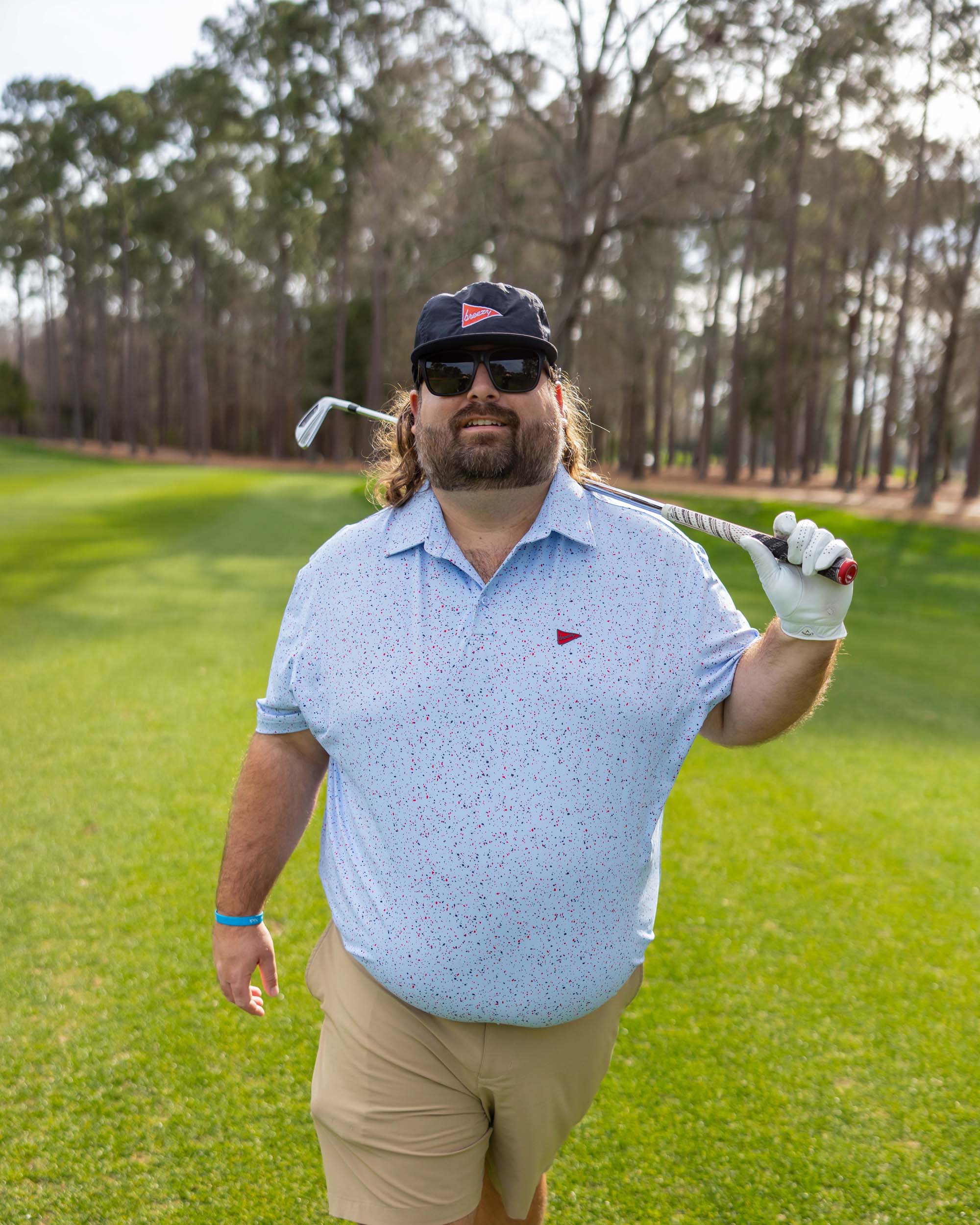 The USA Splatter Light Blue Polo - Breezy Golf