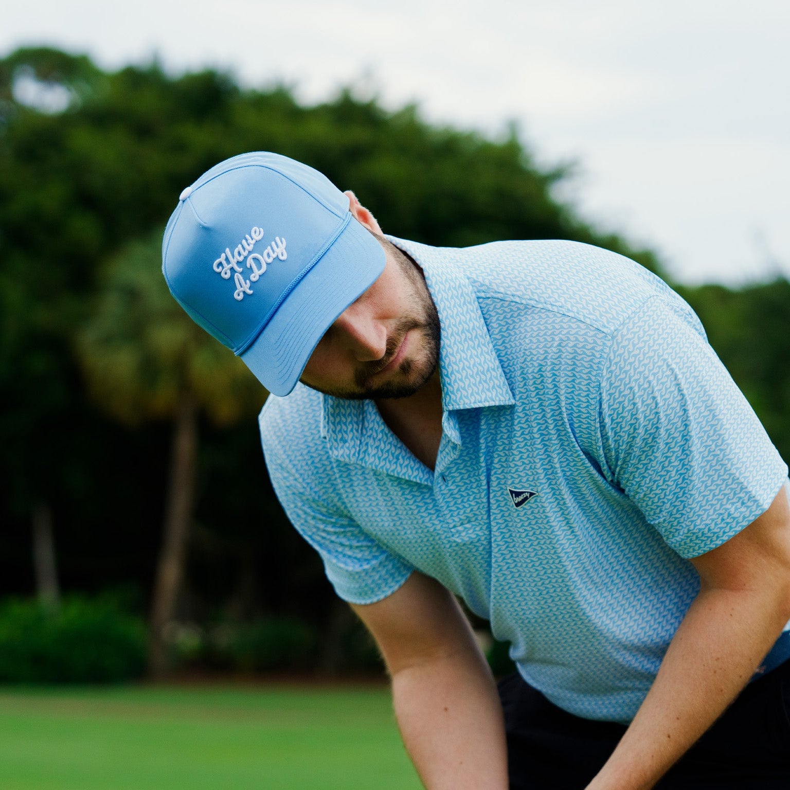 Have A Day Rope Hat Eternal Blue | Breezy Golf | Performance Golf Apparel