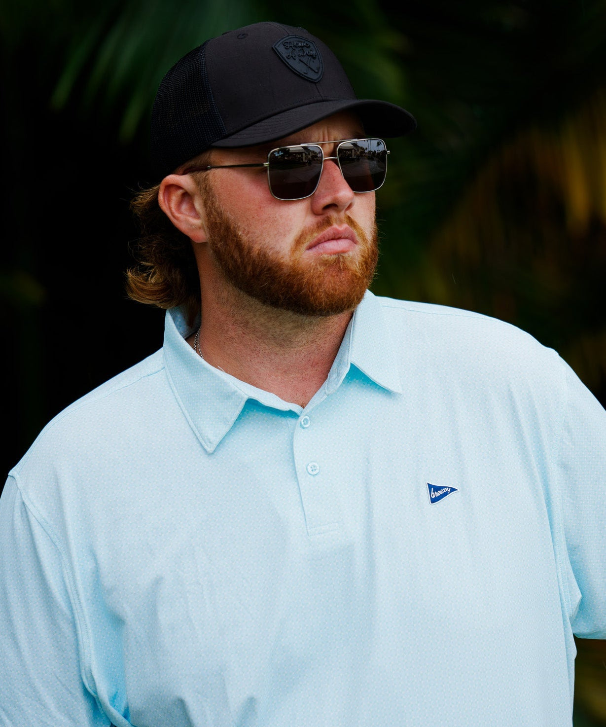 Have A Day Shield Meshback Hat Black - Breezy Golf