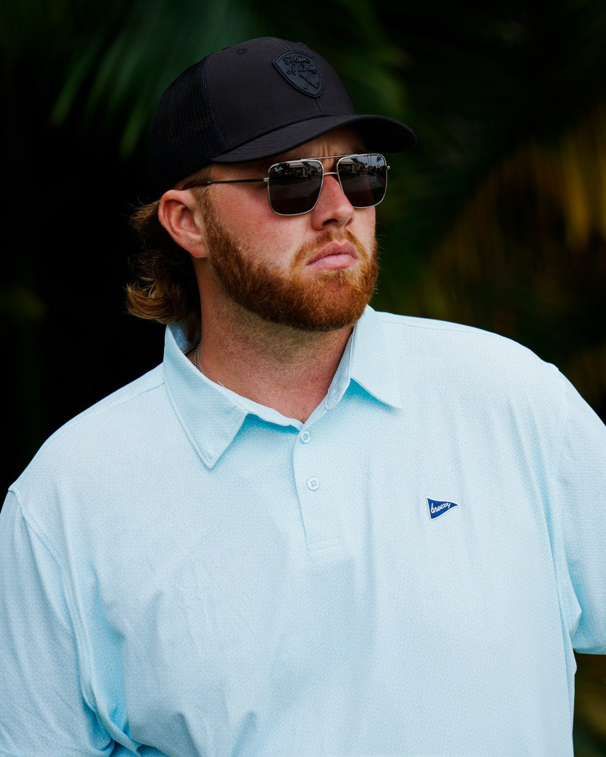 Have A Day Shield Meshback Hat Black - Breezy Golf