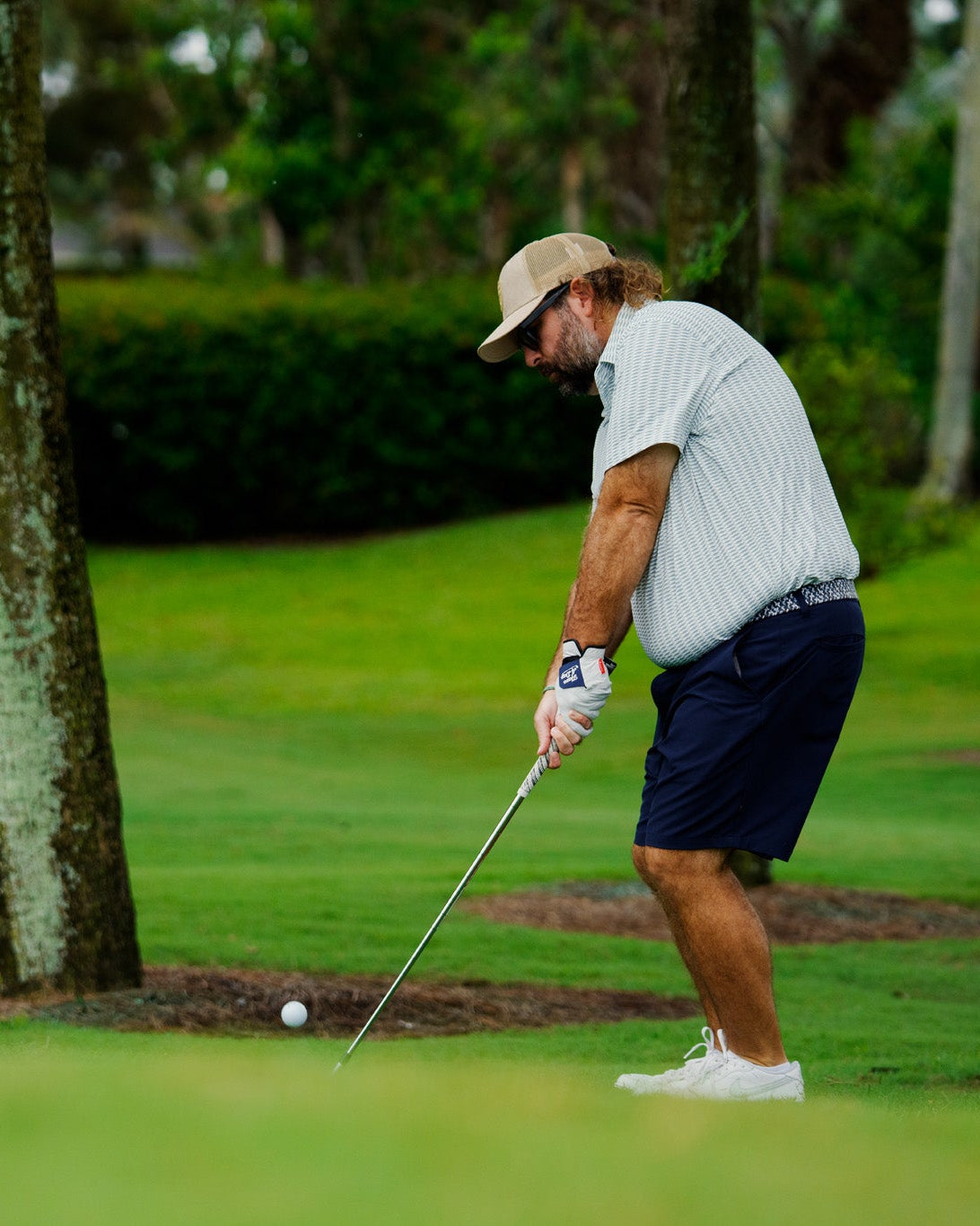 Have A Day Shield Meshback Hat Sand - Breezy Golf