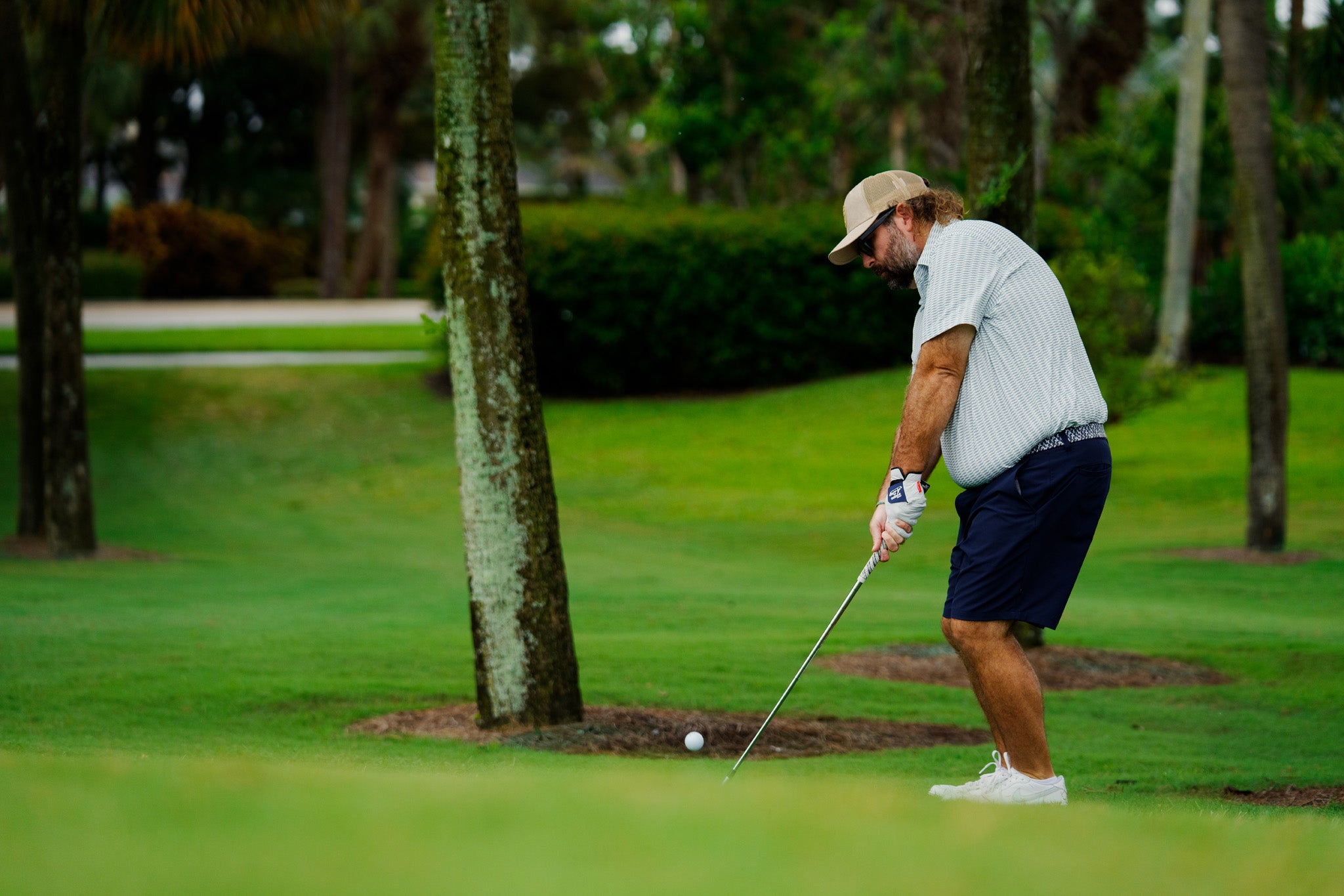 Have A Day Shield Meshback Hat Sand | Breezy Golf | Performance Golf Apparel