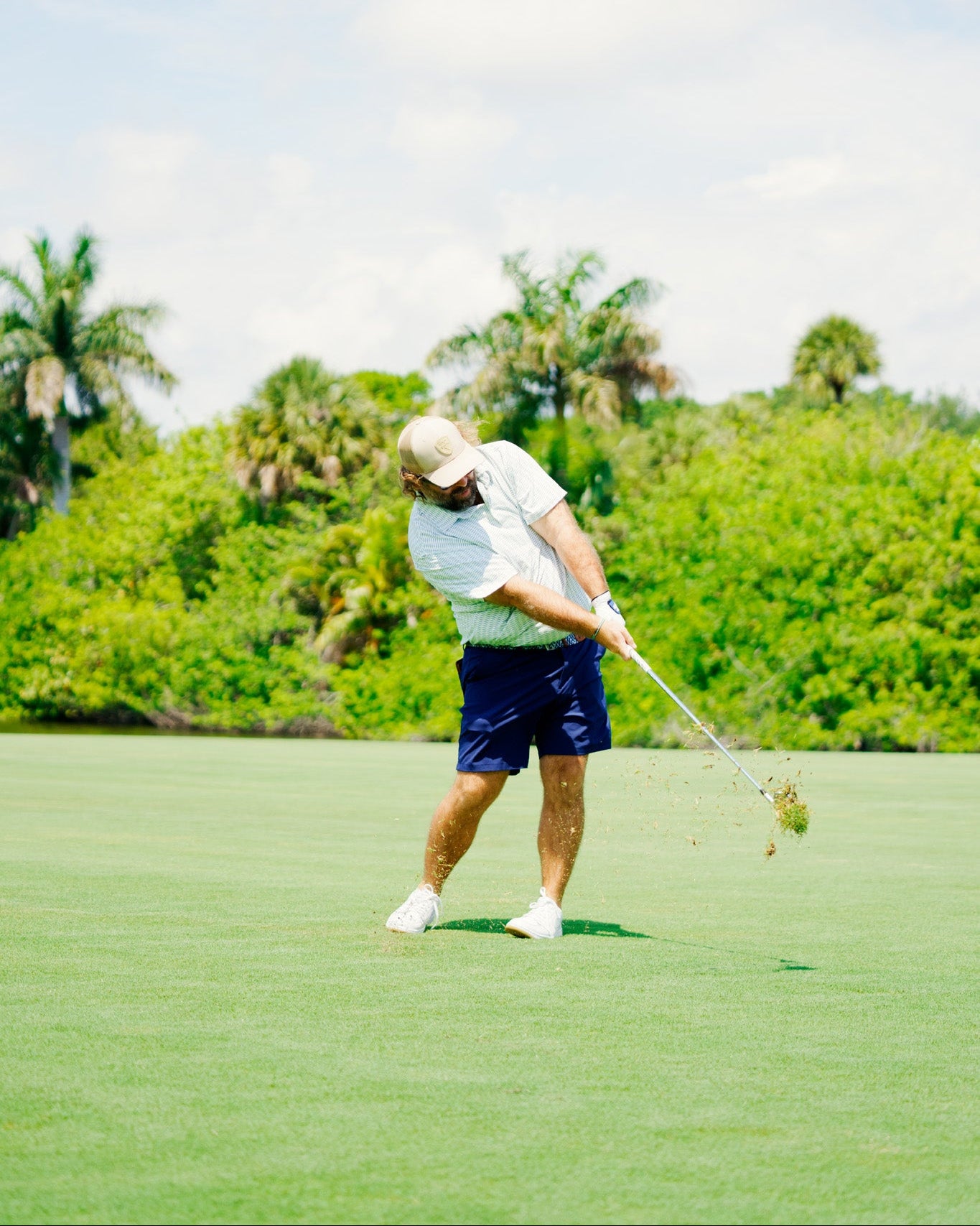 Have A Day Shield Meshback Hat Sand - Breezy Golf