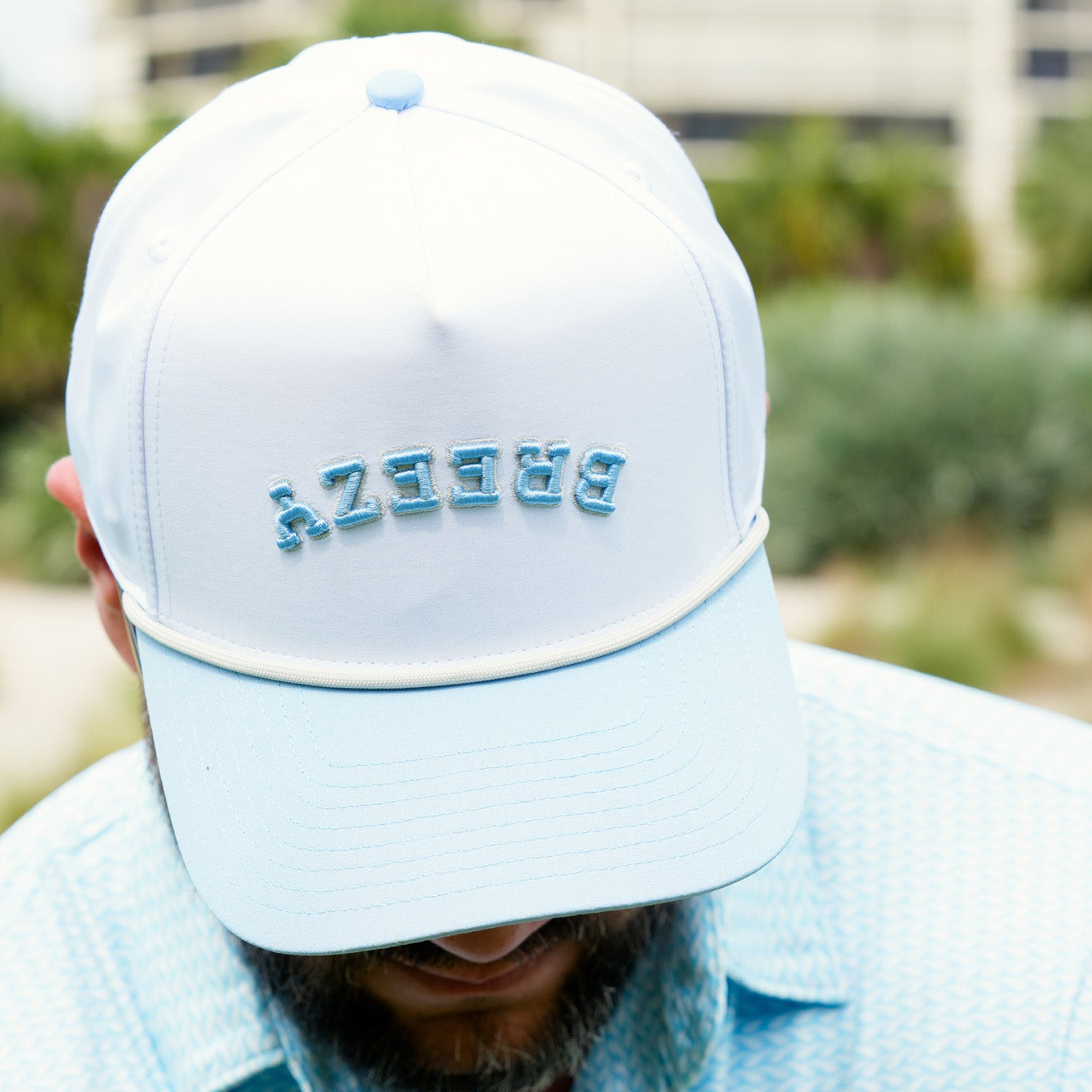 Flipped Breezy Rope Hat Skyview | Breezy Golf | Performance Golf Apparel