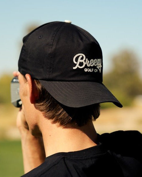 Breezy Workmans Unstructured Script Hat Black - Breezy Golf