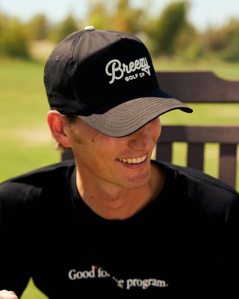 Breezy Workmans Unstructured Script Hat Black - Breezy Golf