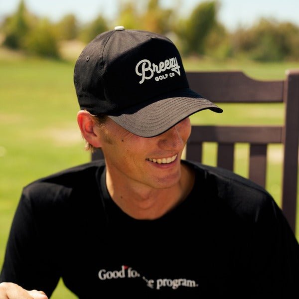 Breezy Workmans Unstructured Script Hat Black - Breezy Golf