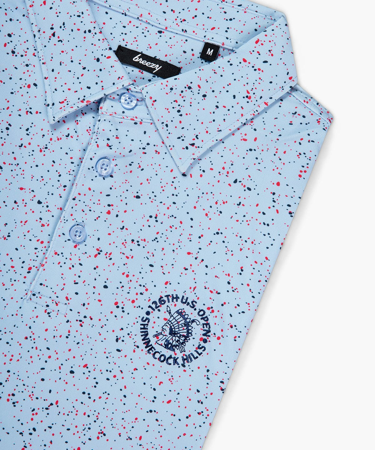 The U.S. Open Splatter Polo Light Blue - Breezy Golf