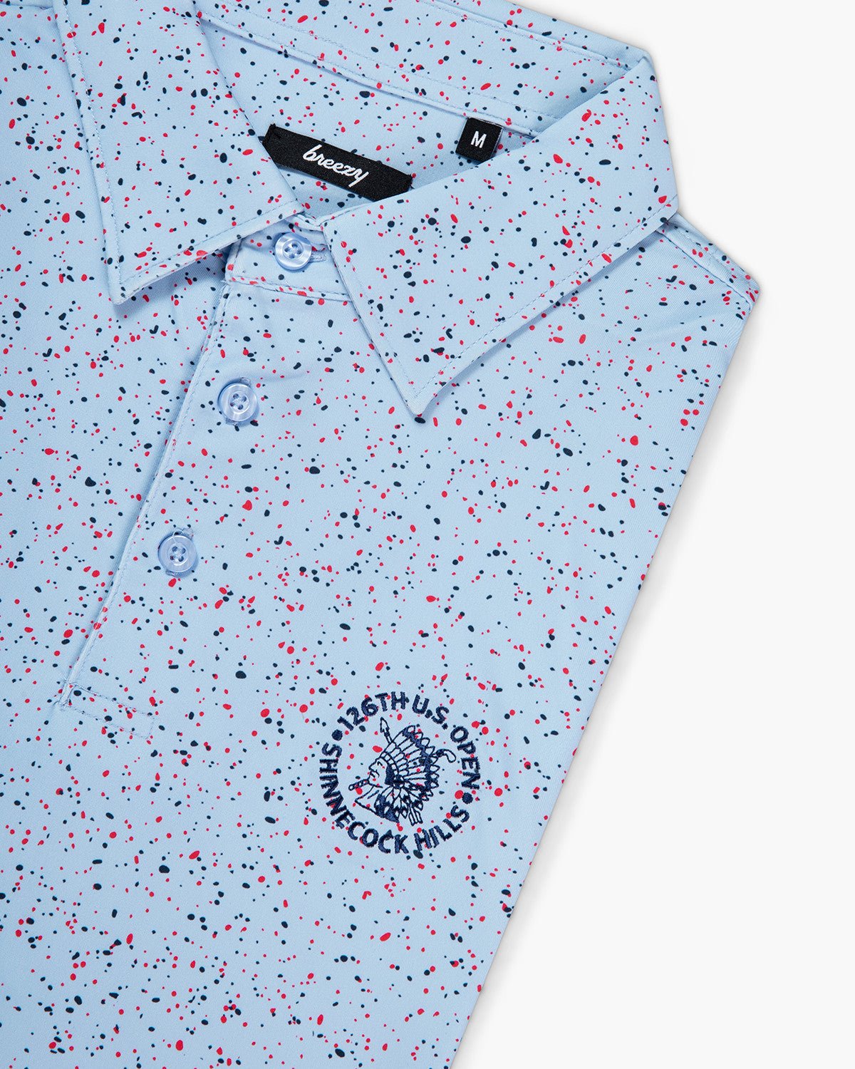 The U.S. Open Splatter Polo Light Blue - Breezy Golf