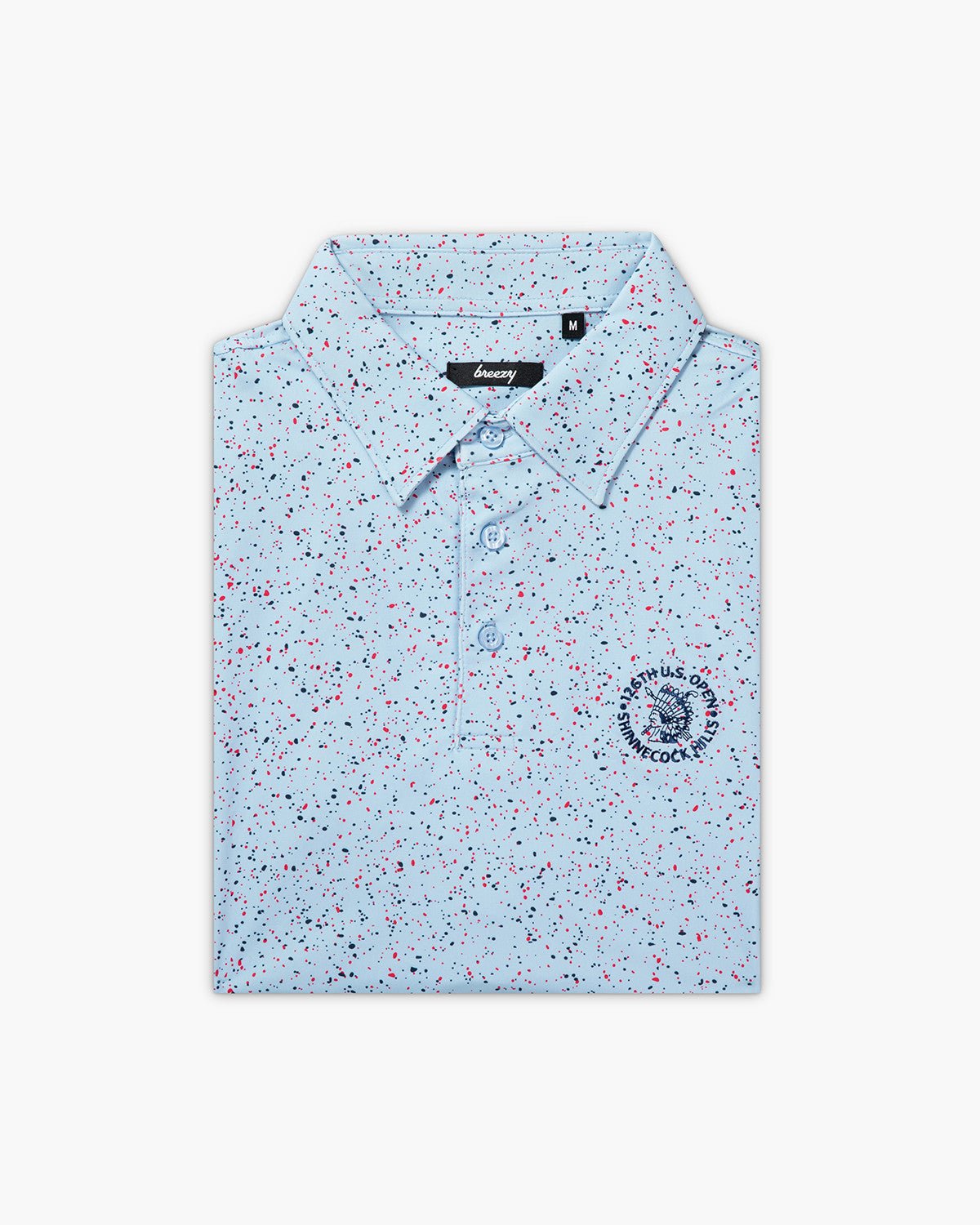 The U.S. Open Splatter Polo Light Blue - Breezy Golf