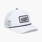 Classic Breezy Golf White and Black Meshback Patch Rope Hat - Breezy Golf