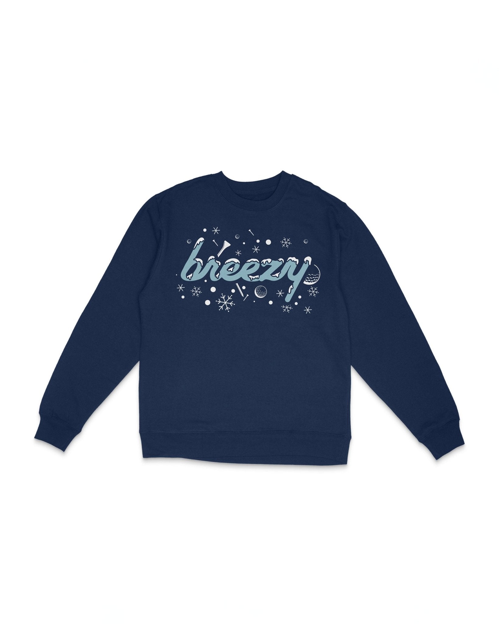 The Iced Breezy Crewneck Navy | Breezy Golf | Performance Golf Apparel