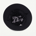 Have A Day Black Perforated Bucket Hat - Breezy Golf