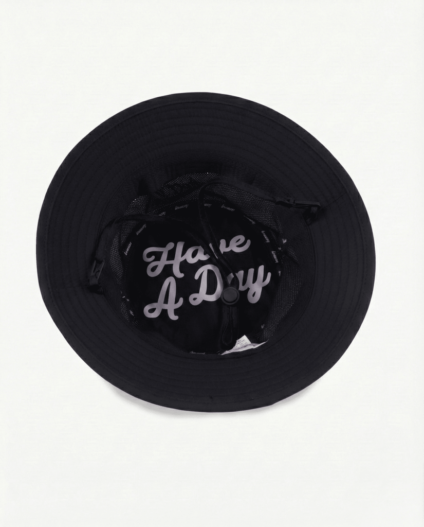 Have A Day Black Perforated Bucket Hat | Gear & Accessories