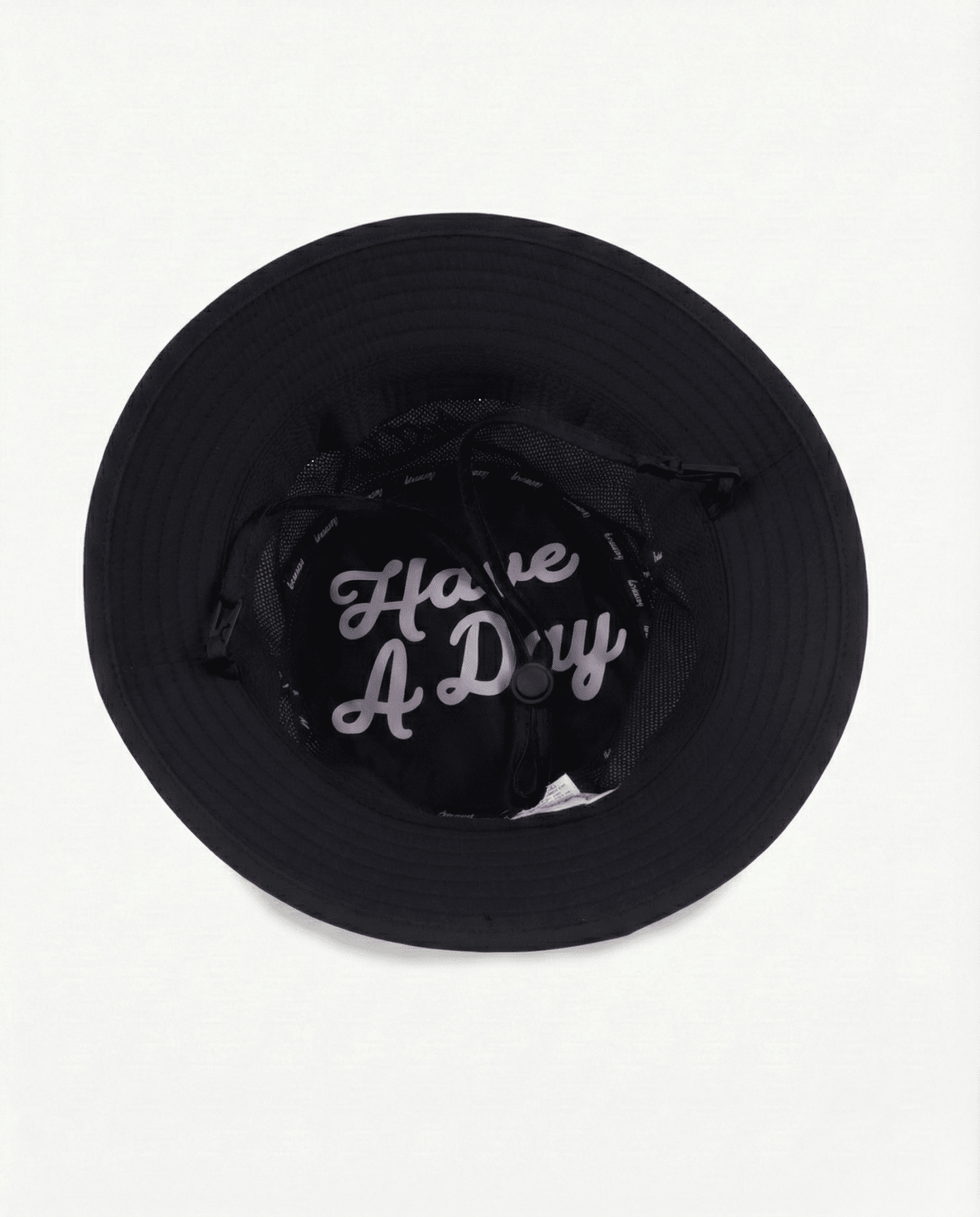 Have A Day Black Perforated Bucket Hat - Breezy Golf