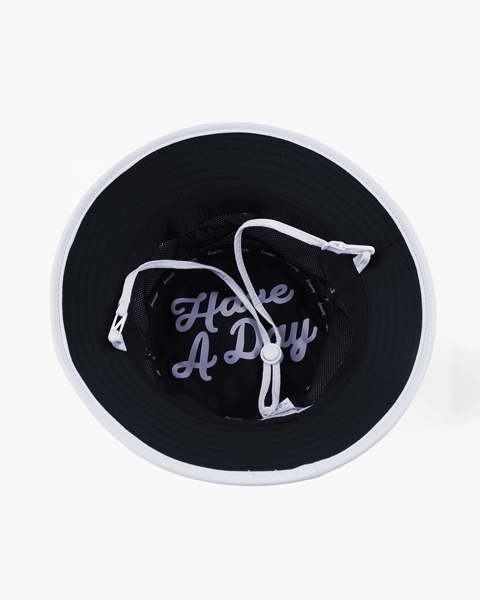 Have A Day White Perforated Bucket Hat - Breezy Golf