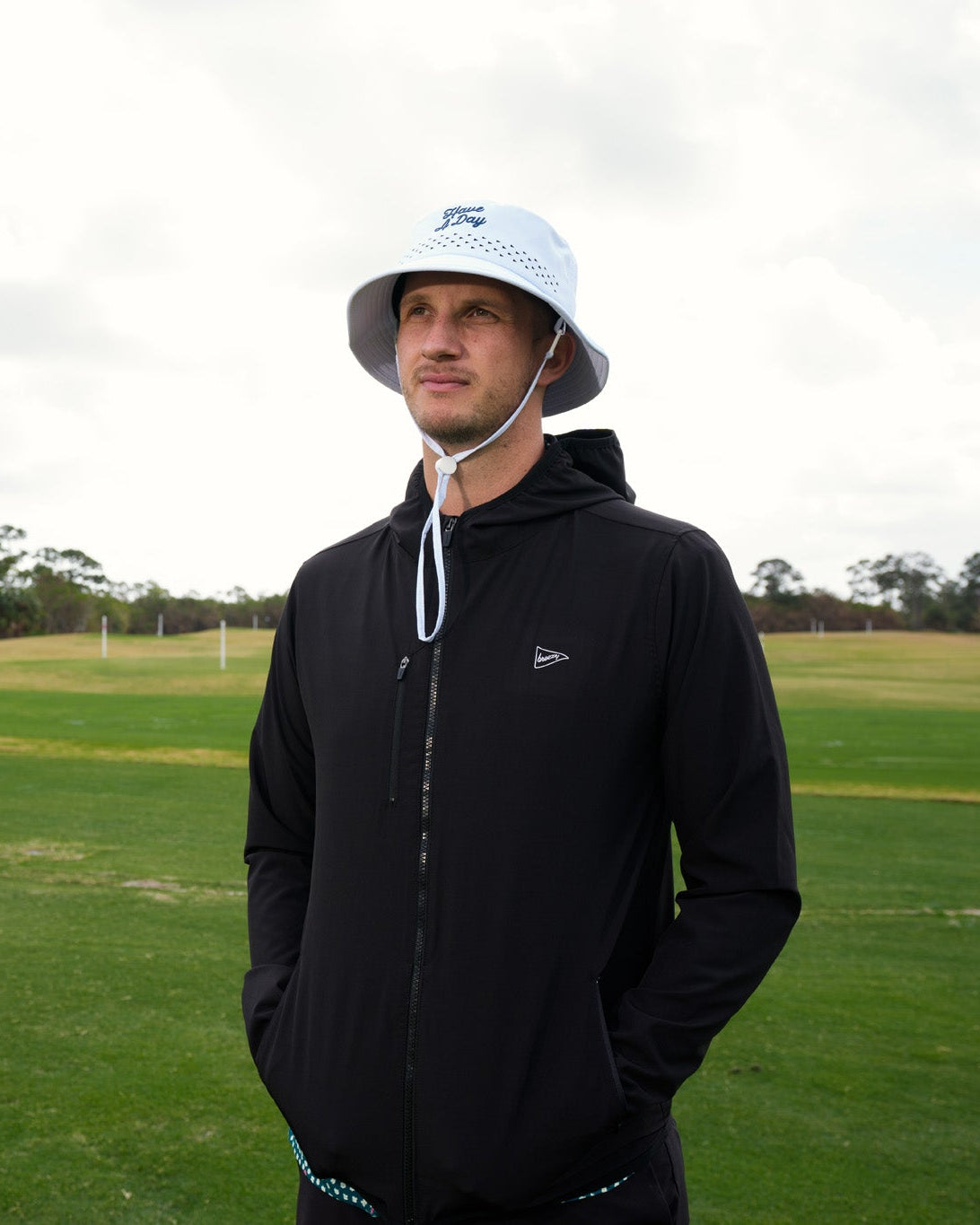 The Breezy Rain Jacket Black - Breezy Golf