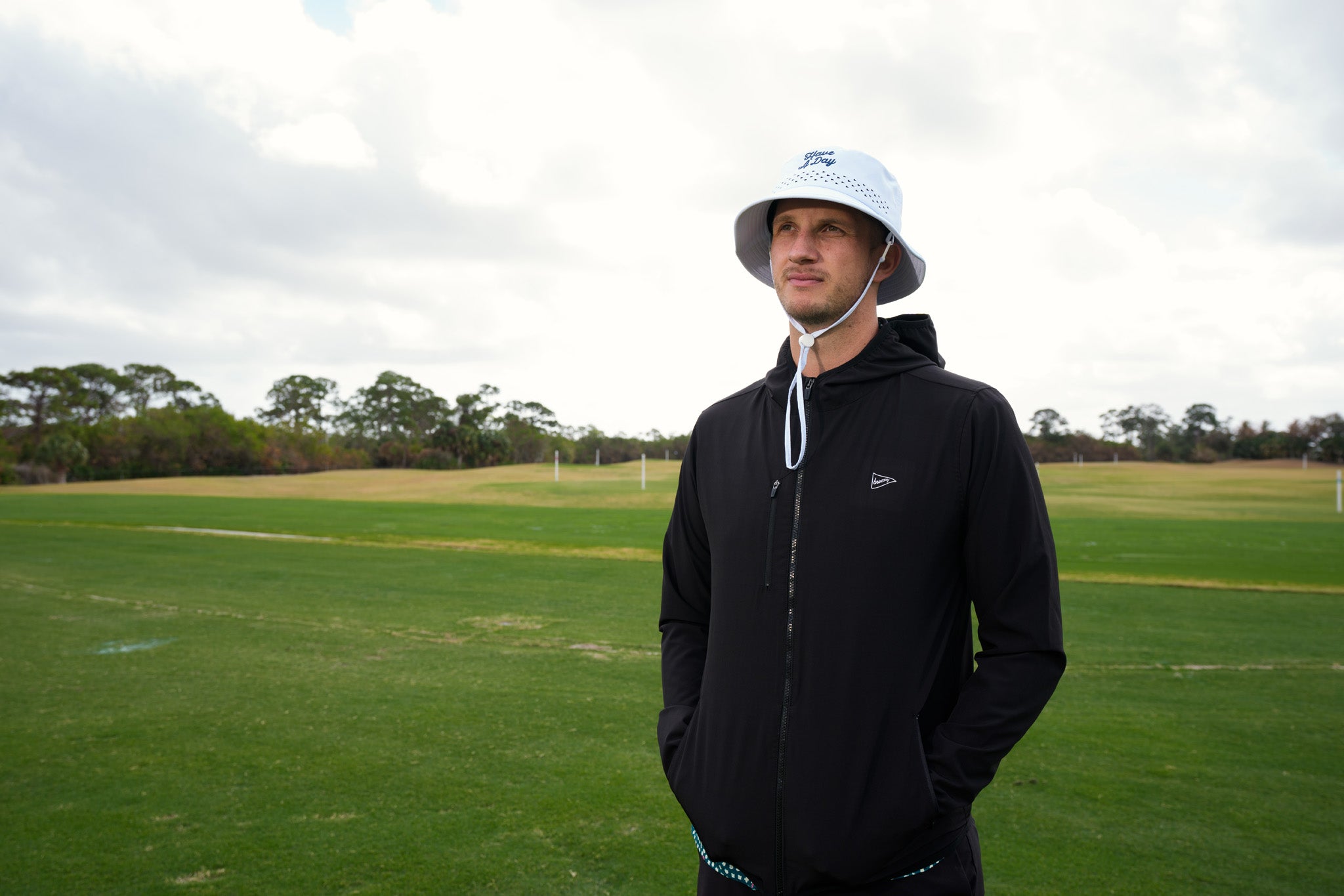 Have A Day White Perforated Bucket Hat | Breezy Golf | Performance Golf Apparel