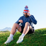 Bob Does Sports Knit Beanie Red Blue & White - Breezy Golf