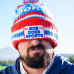 Bob Does Sports Knit Beanie Red Blue & White - Breezy Golf
