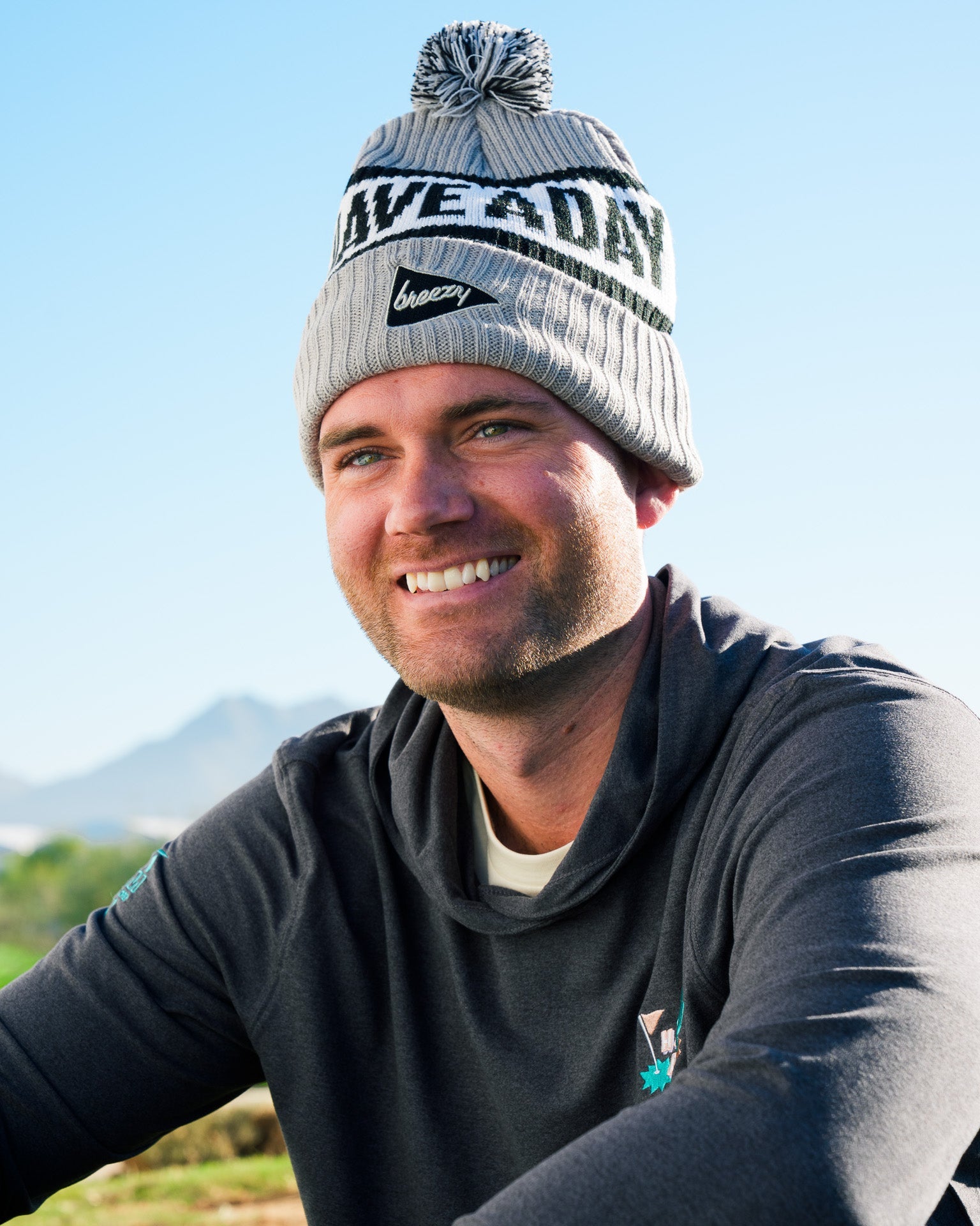 Have A Day Knit Beanie Grey - Breezy Golf