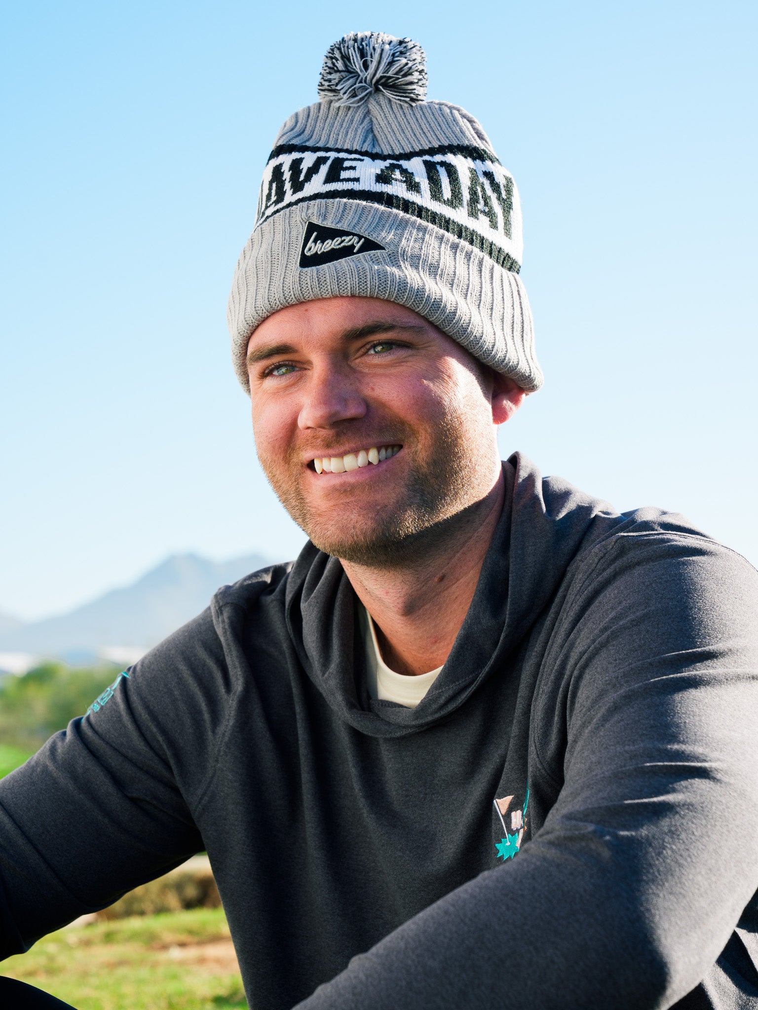 Have A Day Knit Beanie Grey | Breezy Golf | Performance Golf Apparel