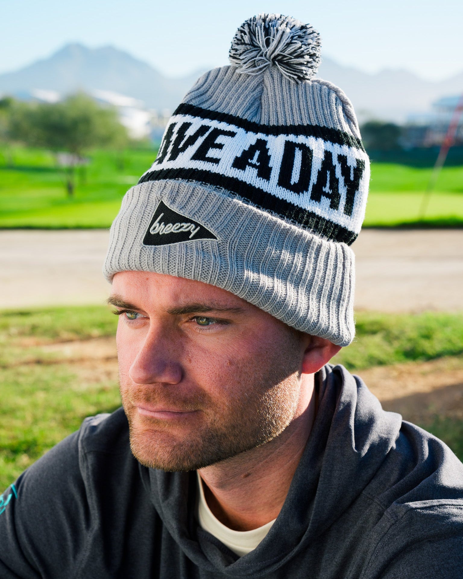 Have A Day Knit Beanie Grey - Breezy Golf